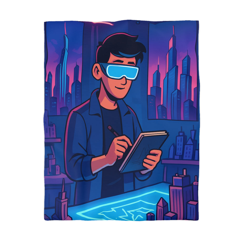 Housse de Couette Microfibre Illustration Unique Design Moderne Décoration Intérieure Raffinée