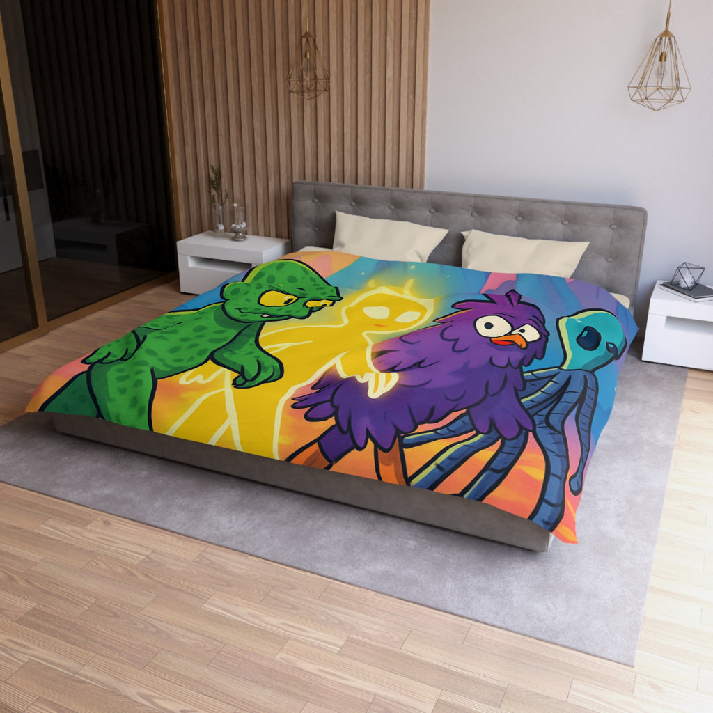 Housse de Couette Microfibre Design Artistique Moderne Décoration Chambre Confort Premium