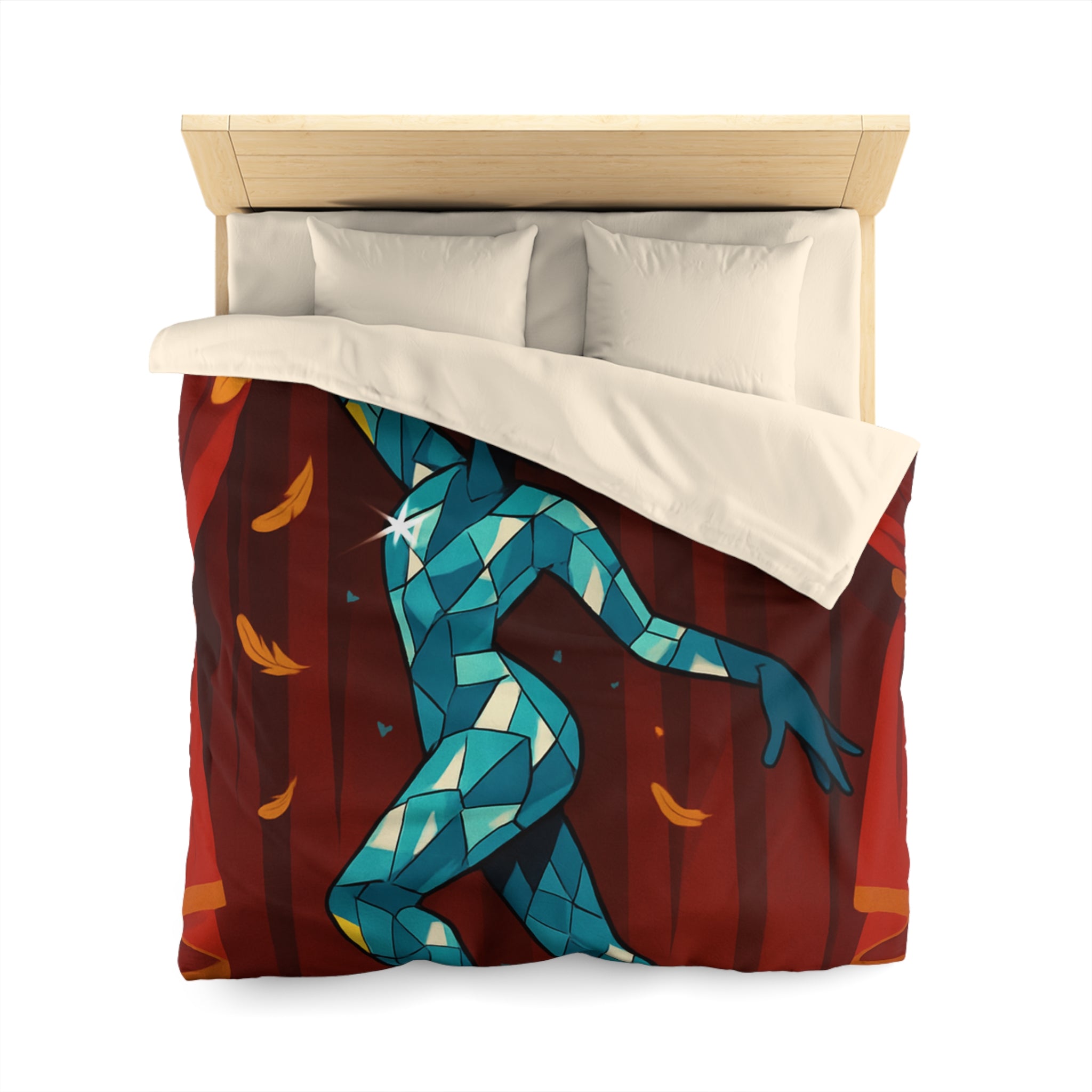 Housse de Couette Microfibre Motif Créatif Original Style Contemporain Chambre Élégante