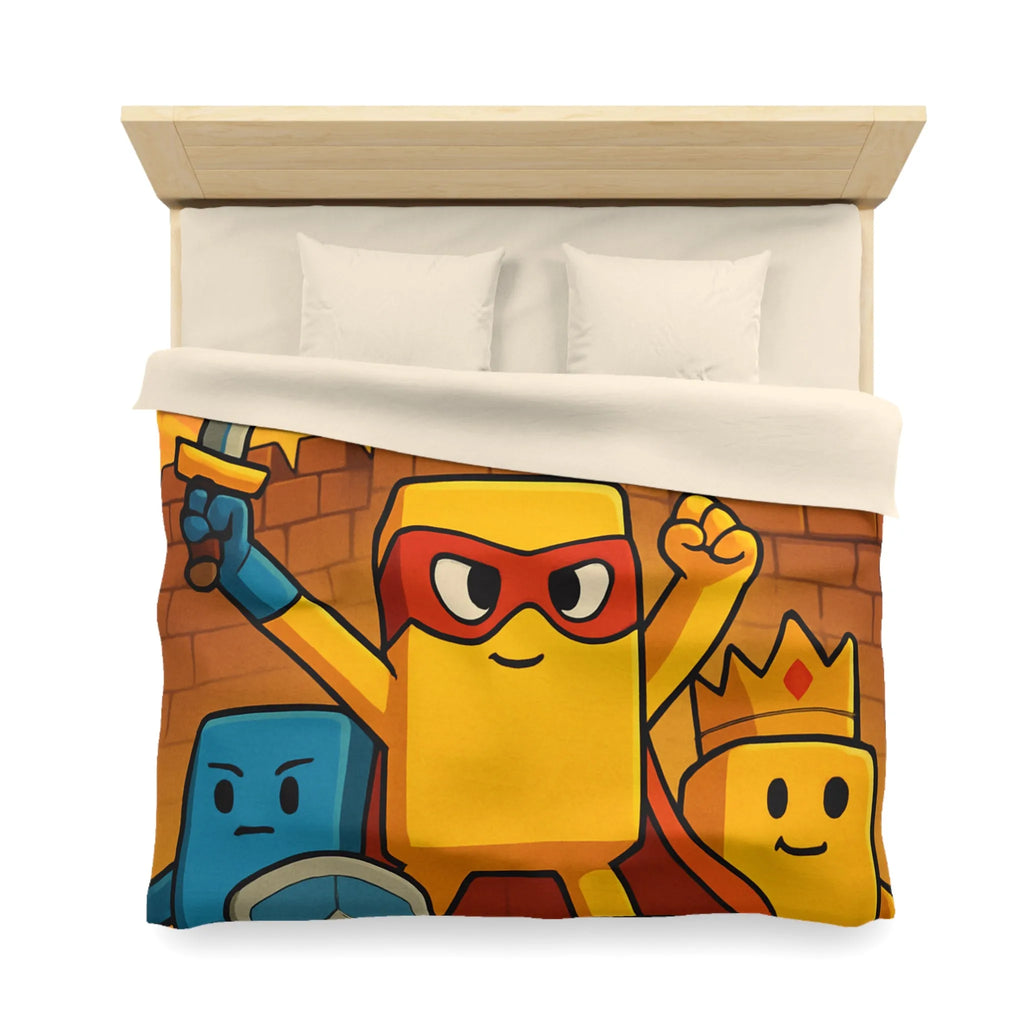 Housse de couette colorée avec personnages géométriques stylisés pour chambre d'enfant