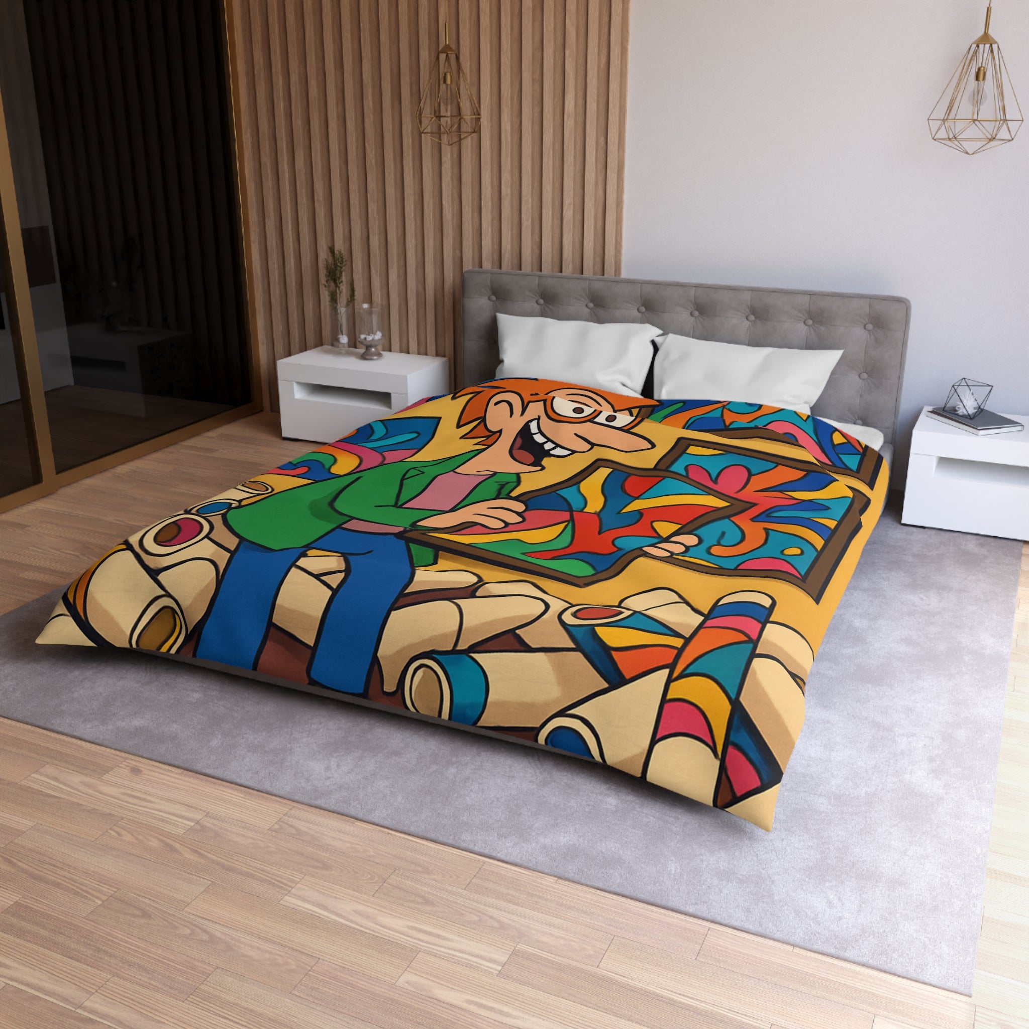 Housse de Couette Microfibre Création Artistique Moderne Design Exclusif Décoration Chambre