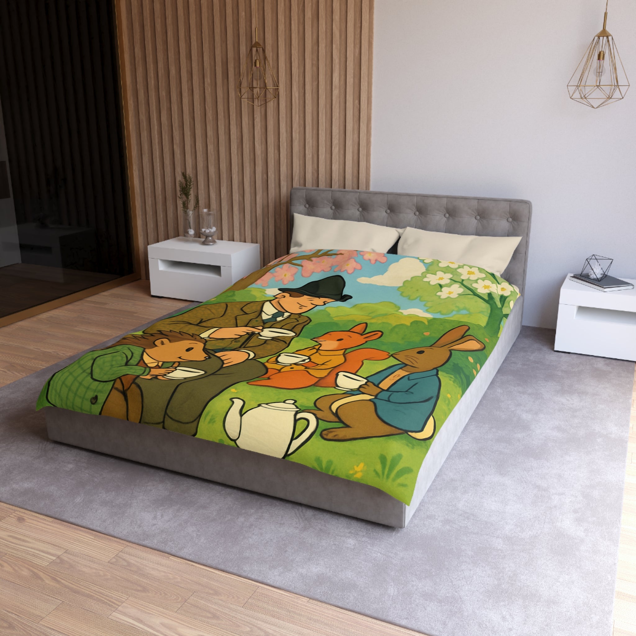 Housse de Couette Microfibre Design Artistique Moderne Décoration Chambre Confort Premium