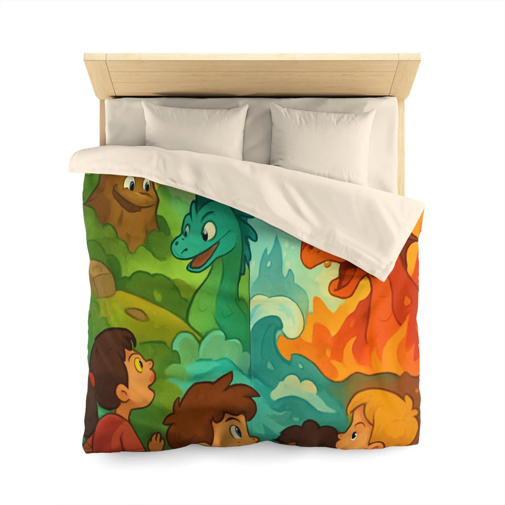 Housse de Couette Enfant Dragon Pegasus Forêt Féerie Animé Décor Magique Nature