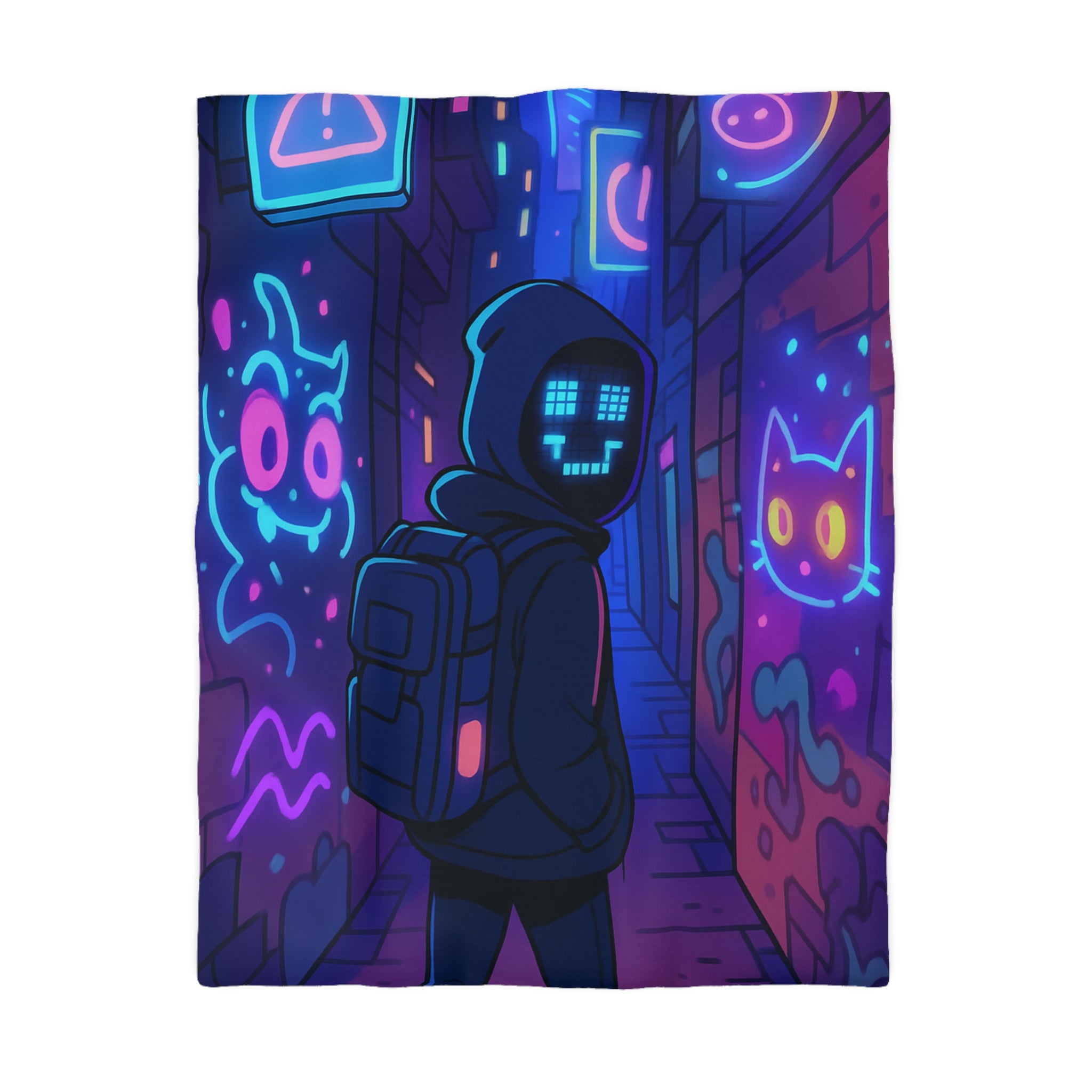 Housse de Couette Microfibre Illustration Unique Design Moderne Décoration Intérieure Raffinée