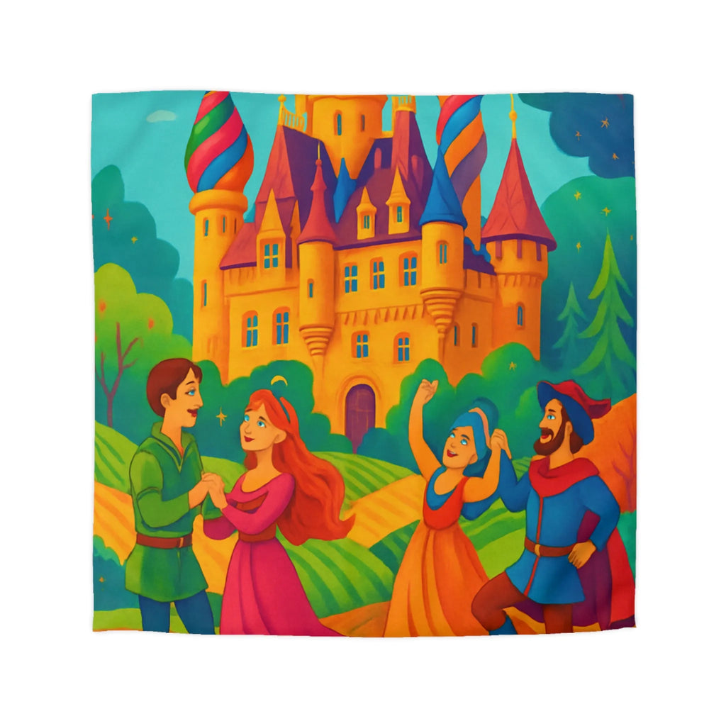 Château Enchanté Coloré et Danse Joyeuse en Paysage Féérique Idéal pour Chambres d'Enfants