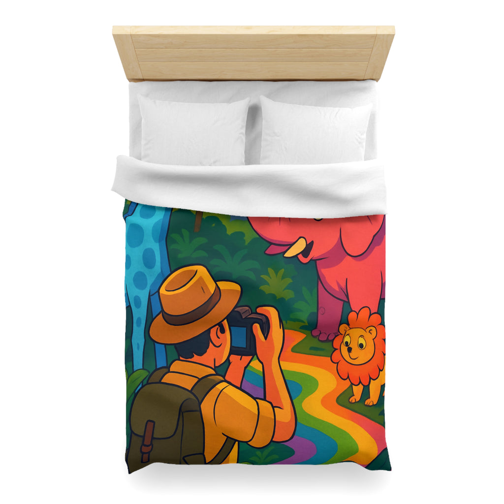 Housse de Couette Microfibre Illustration Unique Design Moderne Décoration Intérieure Raffinée