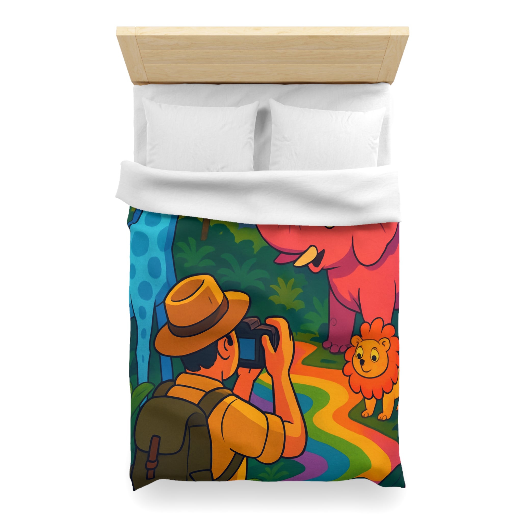 Housse de Couette Microfibre Illustration Unique Design Moderne Décoration Intérieure Raffinée