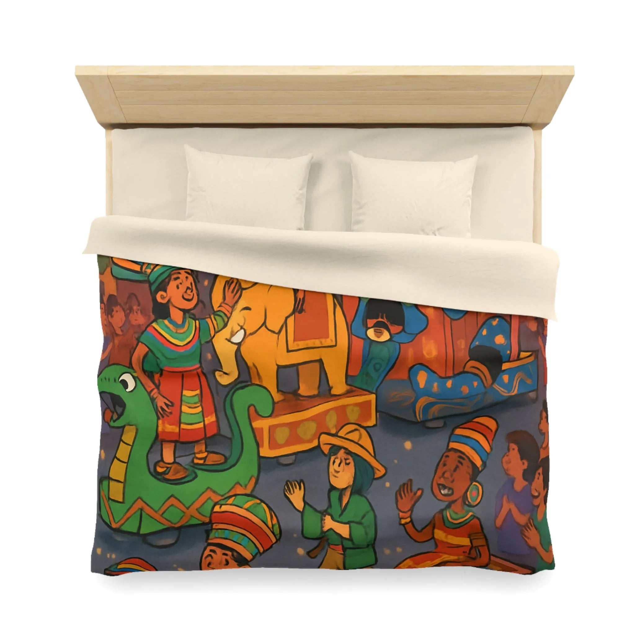 Housse de Couette Festive avec Défilé Coloré et Feux d'Artifice Éblouissants pour Enfants