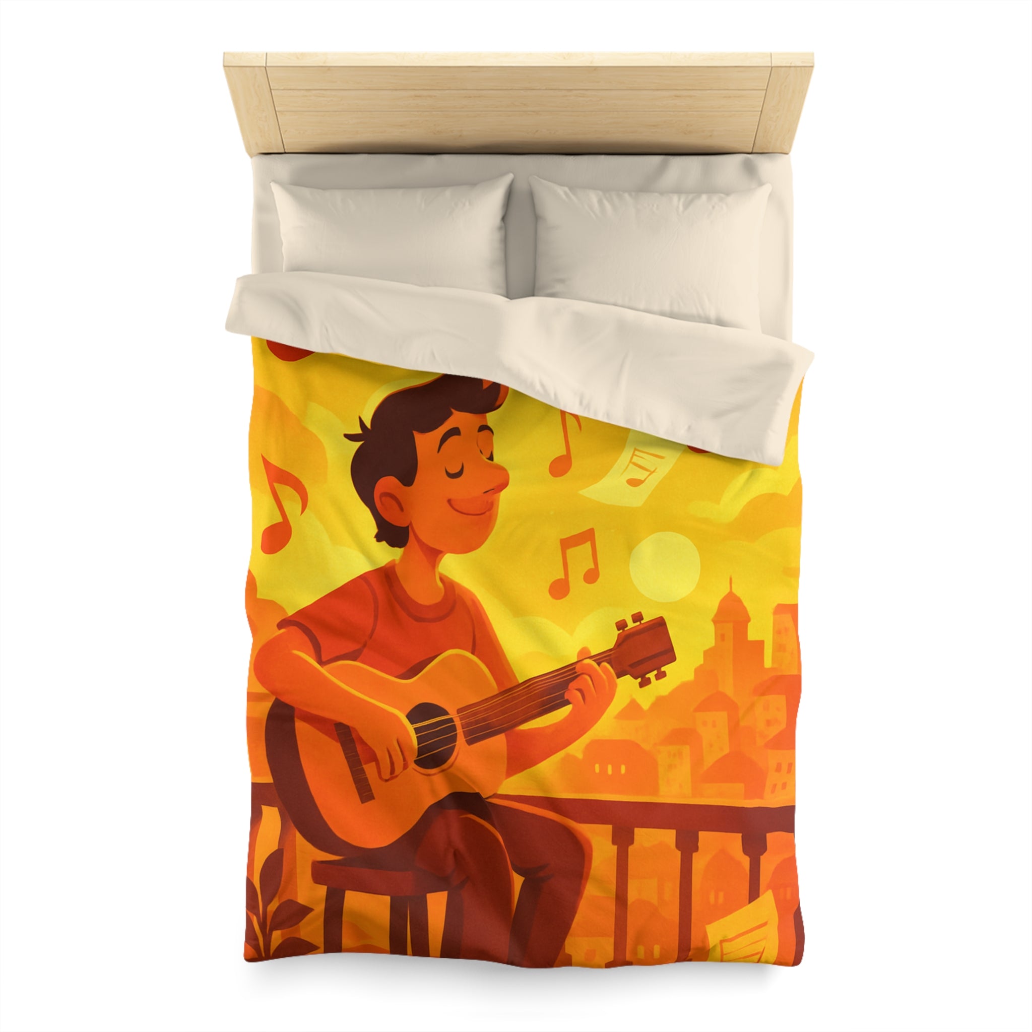 Housse de Couette Microfibre Motif Créatif Original Style Contemporain Chambre Élégante