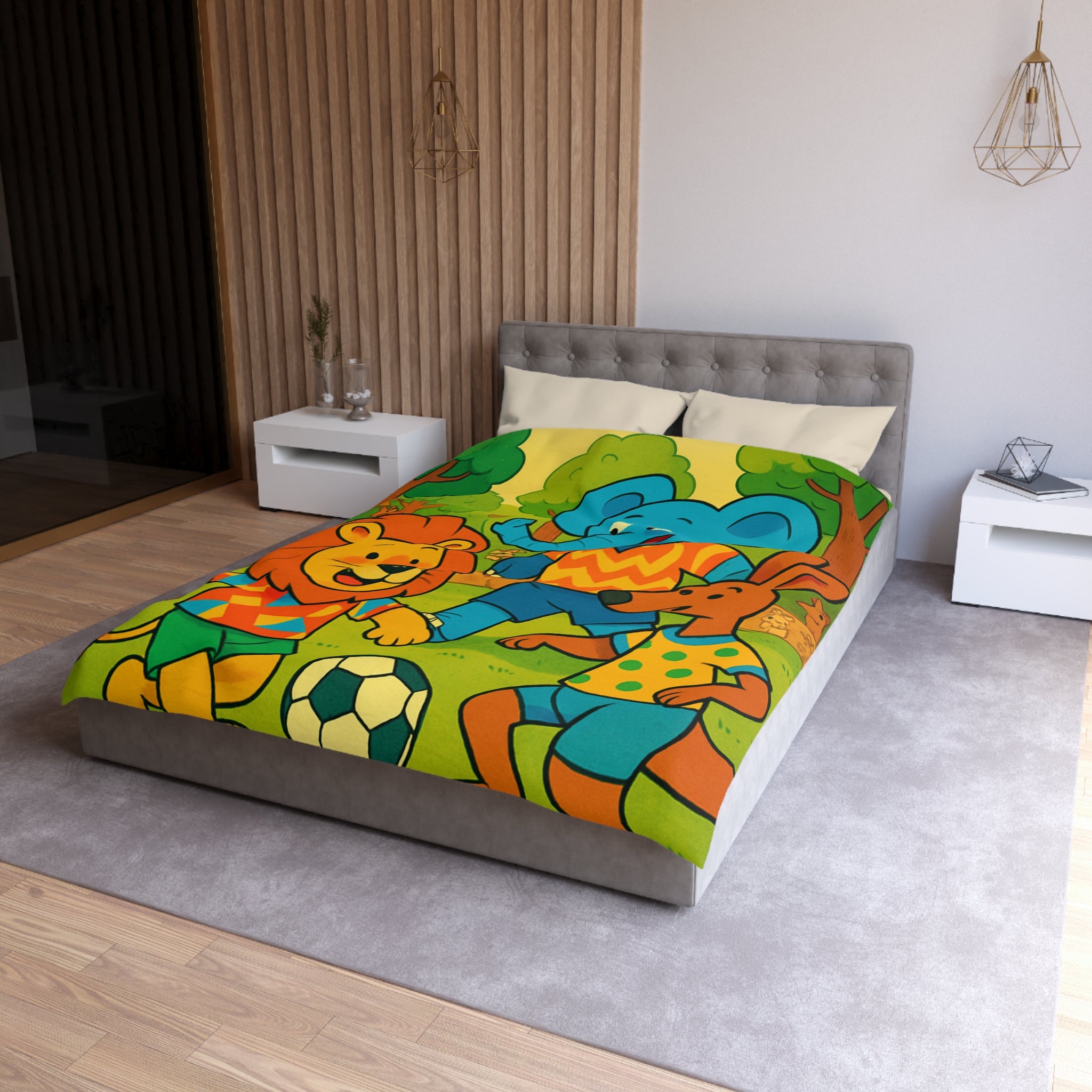 Housse de Couette Microfibre Motif Créatif Original Style Contemporain Chambre Élégante