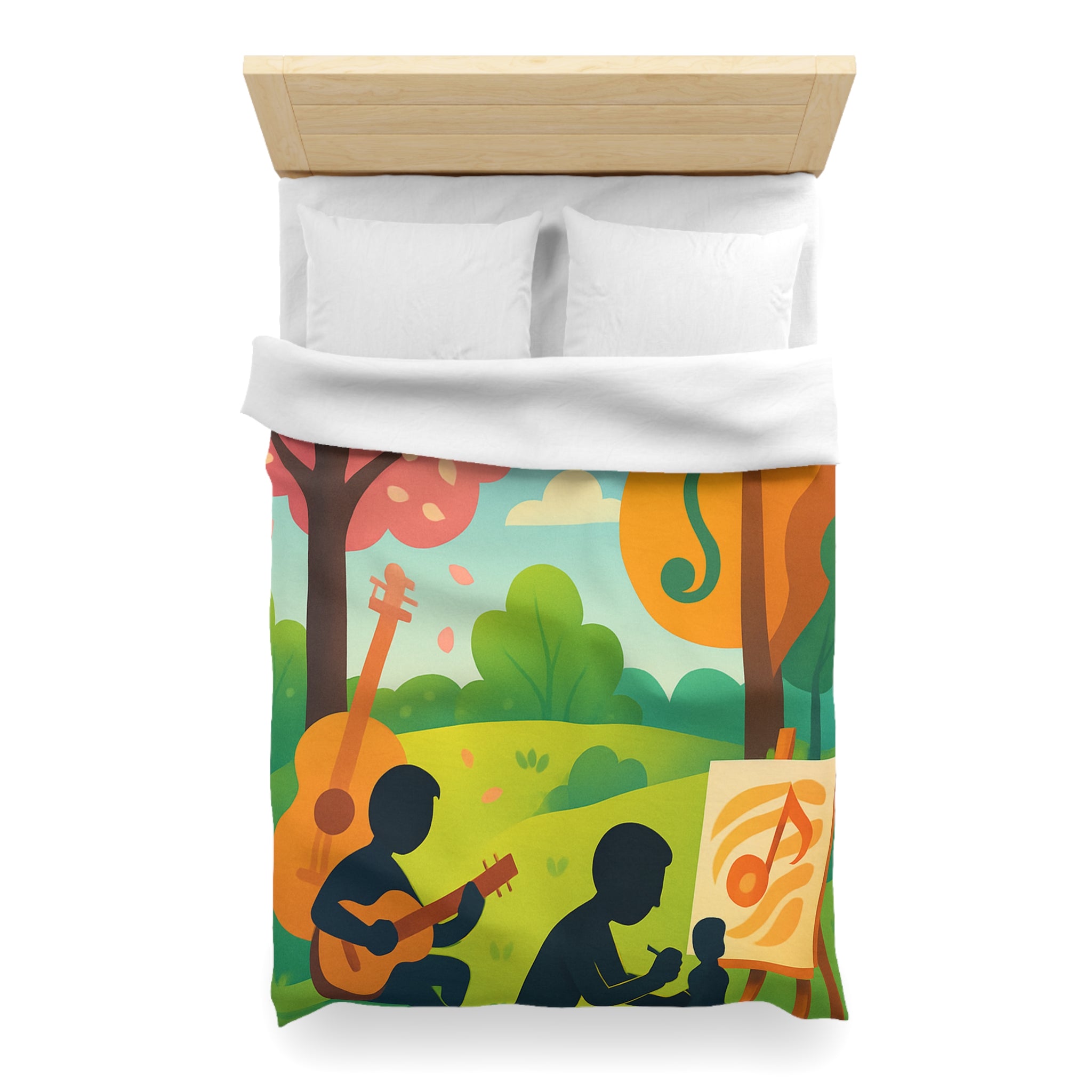 Housse de Couette Microfibre Design Artistique Moderne Décoration Chambre Confort Premium