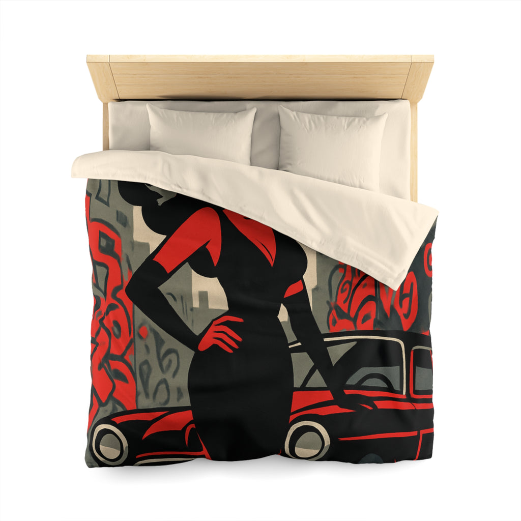 Housse de Couette Microfibre Design Artistique Moderne Décoration Chambre Confort Premium