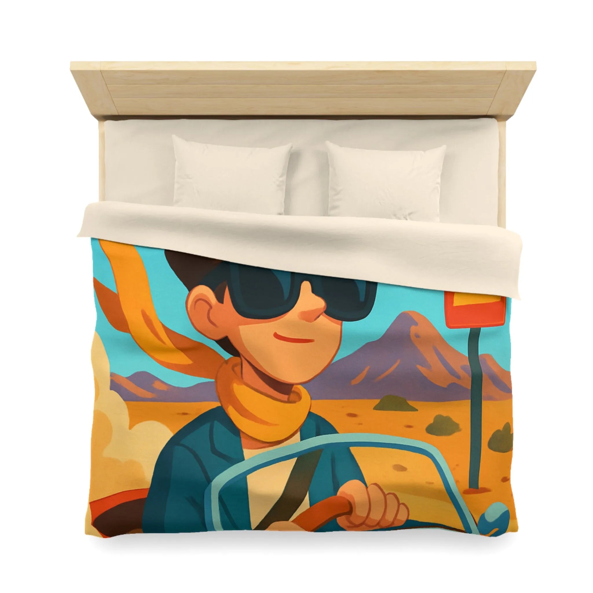 Housse de Couette Microfibre Art Graphique Contemporain Style Décoratif Chambre Tendance