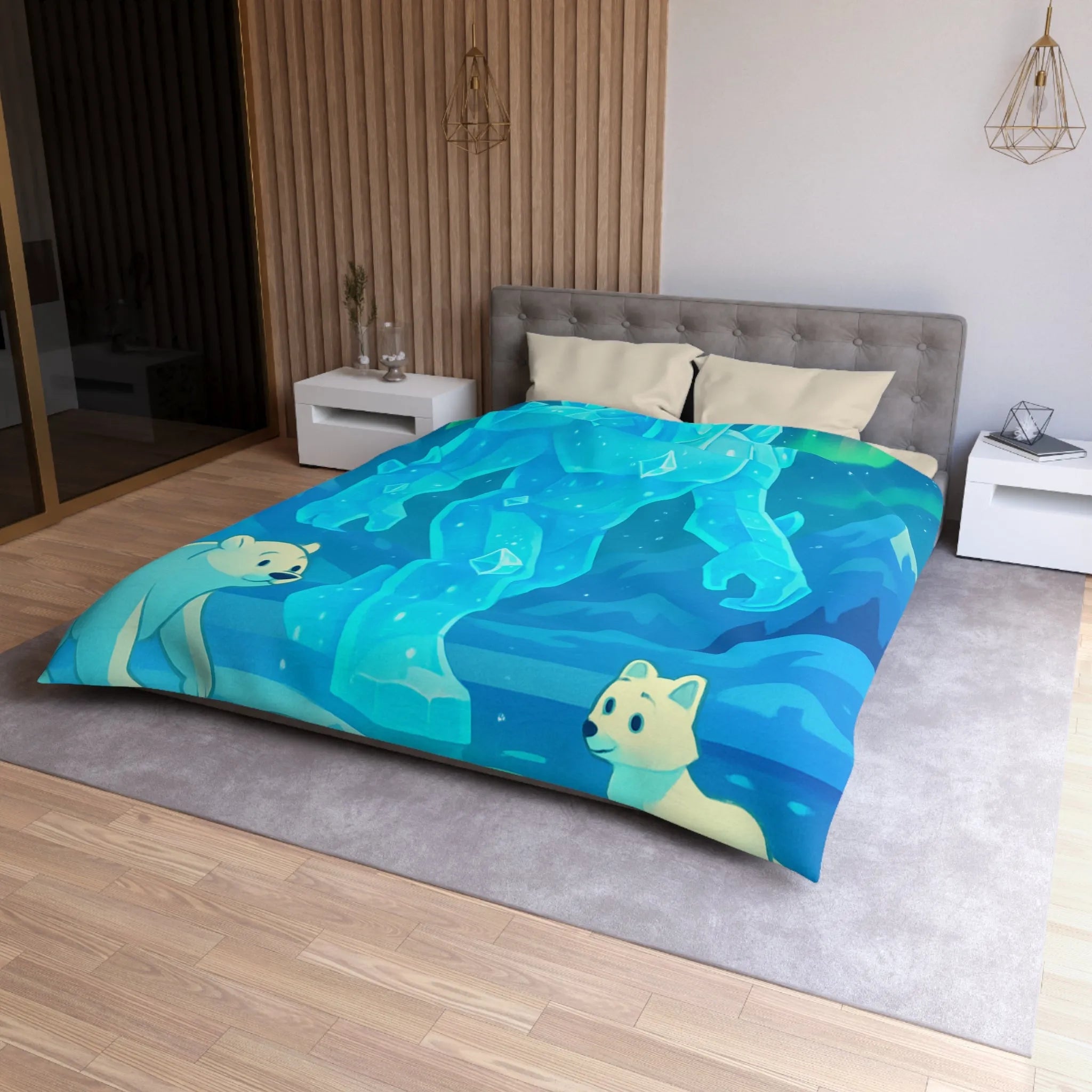 Housse de Couette Microfibre Art Graphique Contemporain Style Décoratif Chambre Tendance