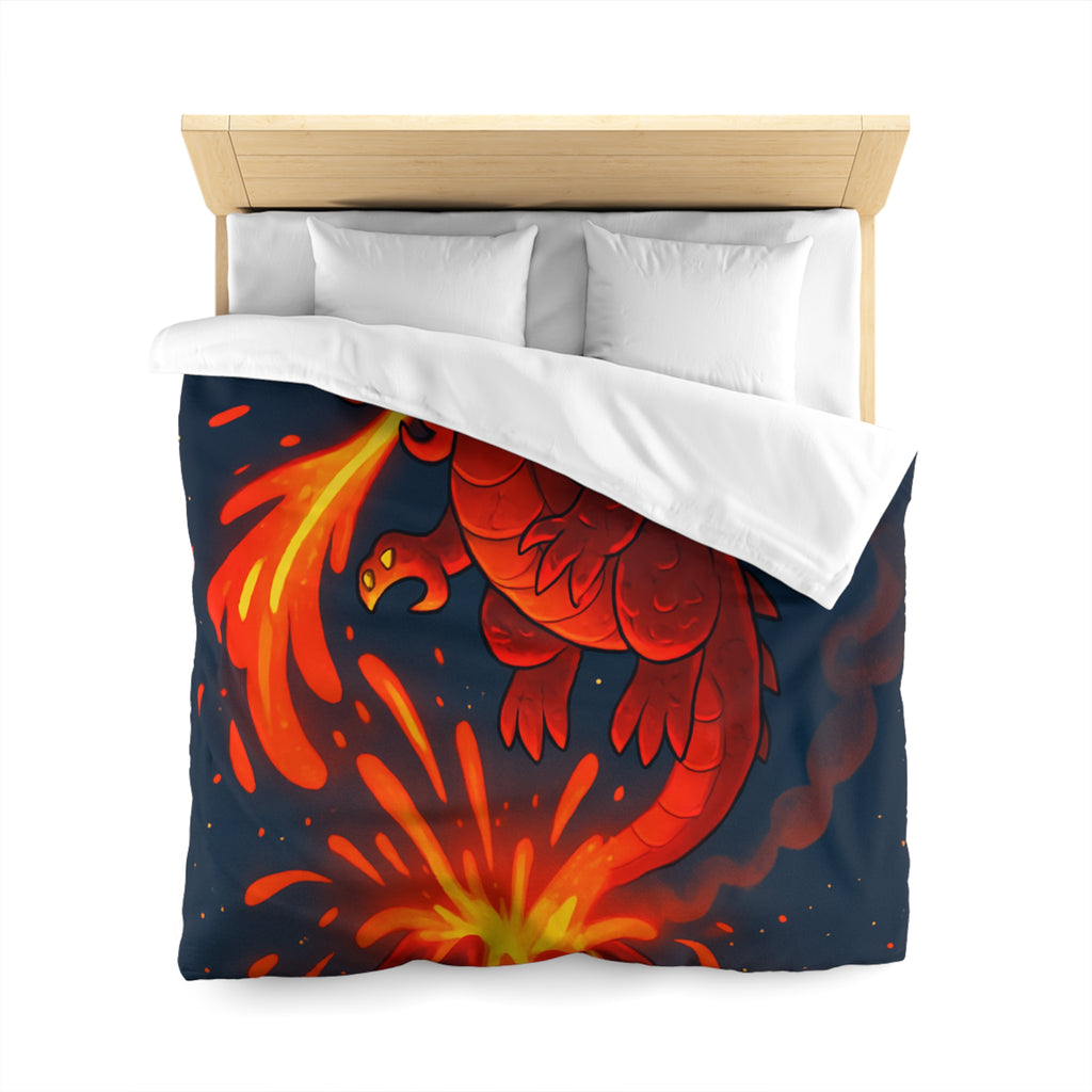 Intense Housse Dragon Rouge Feu Volcanique Ambiance Nocturne Idéale pour Chambre Fantasy
