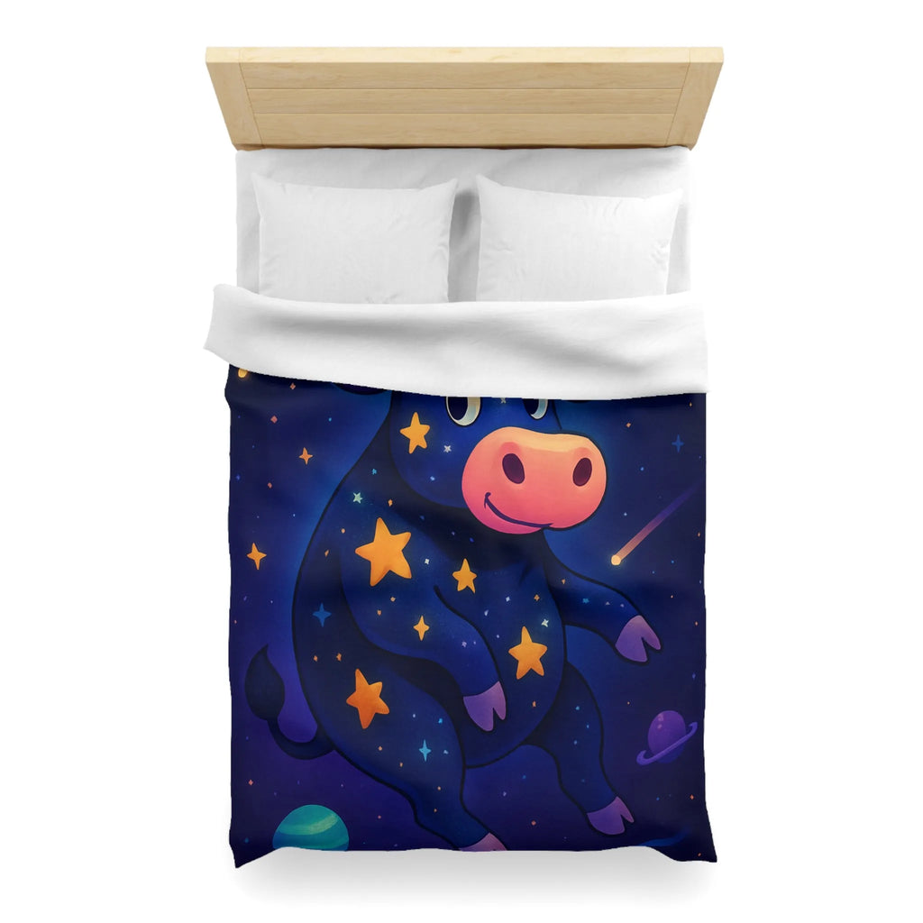 Housse de couette enfant avec taureau cosmique et étoiles au ciel enchanteur