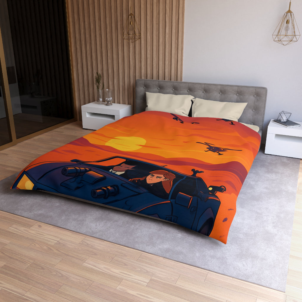 Housse de Couette Microfibre Illustration Unique Design Moderne Décoration Intérieure Raffinée