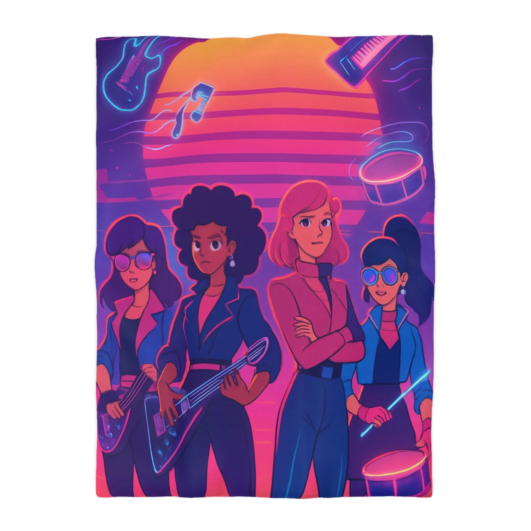 Énergisez Votre Chambre avec une Couette Musique Synthwave et Groupes de Rock Féminins