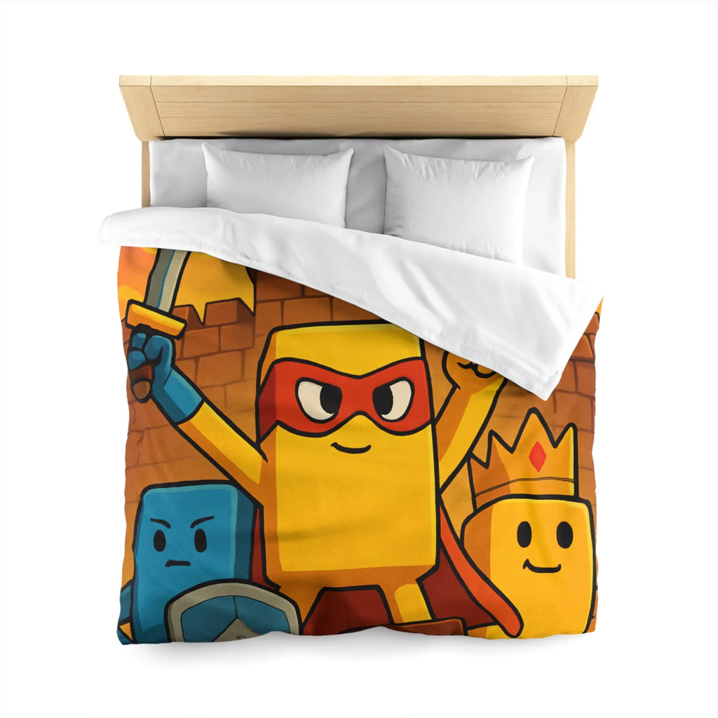 Housse de couette colorée avec personnages géométriques stylisés pour chambre d'enfant