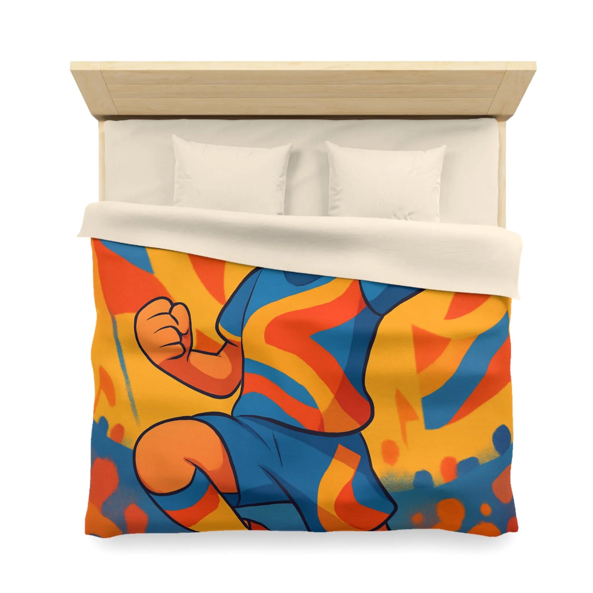 Housse de Couette Dynamique Enfant Football Motif Coloré Supporters Joie Match Gagnant