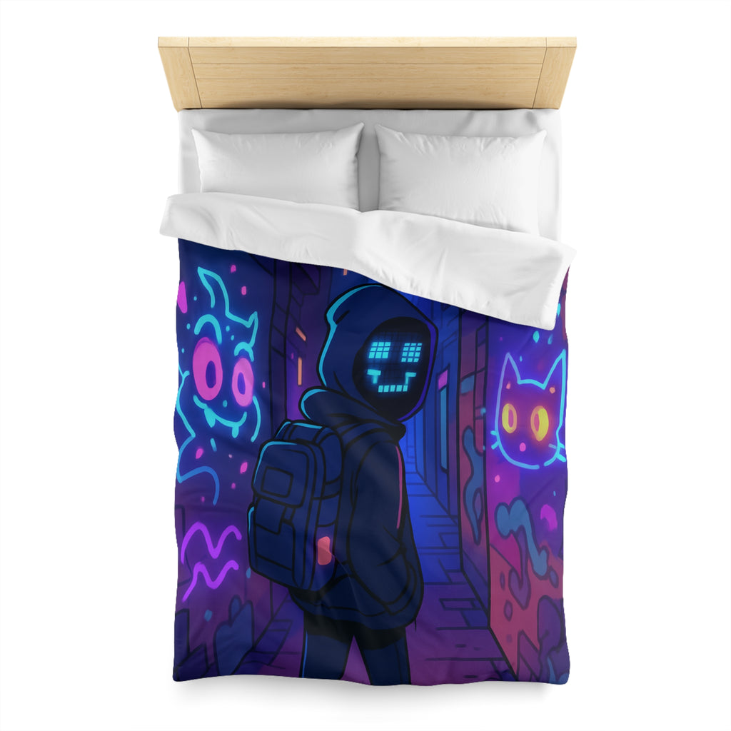 Housse de Couette Microfibre Illustration Unique Design Moderne Décoration Intérieure Raffinée