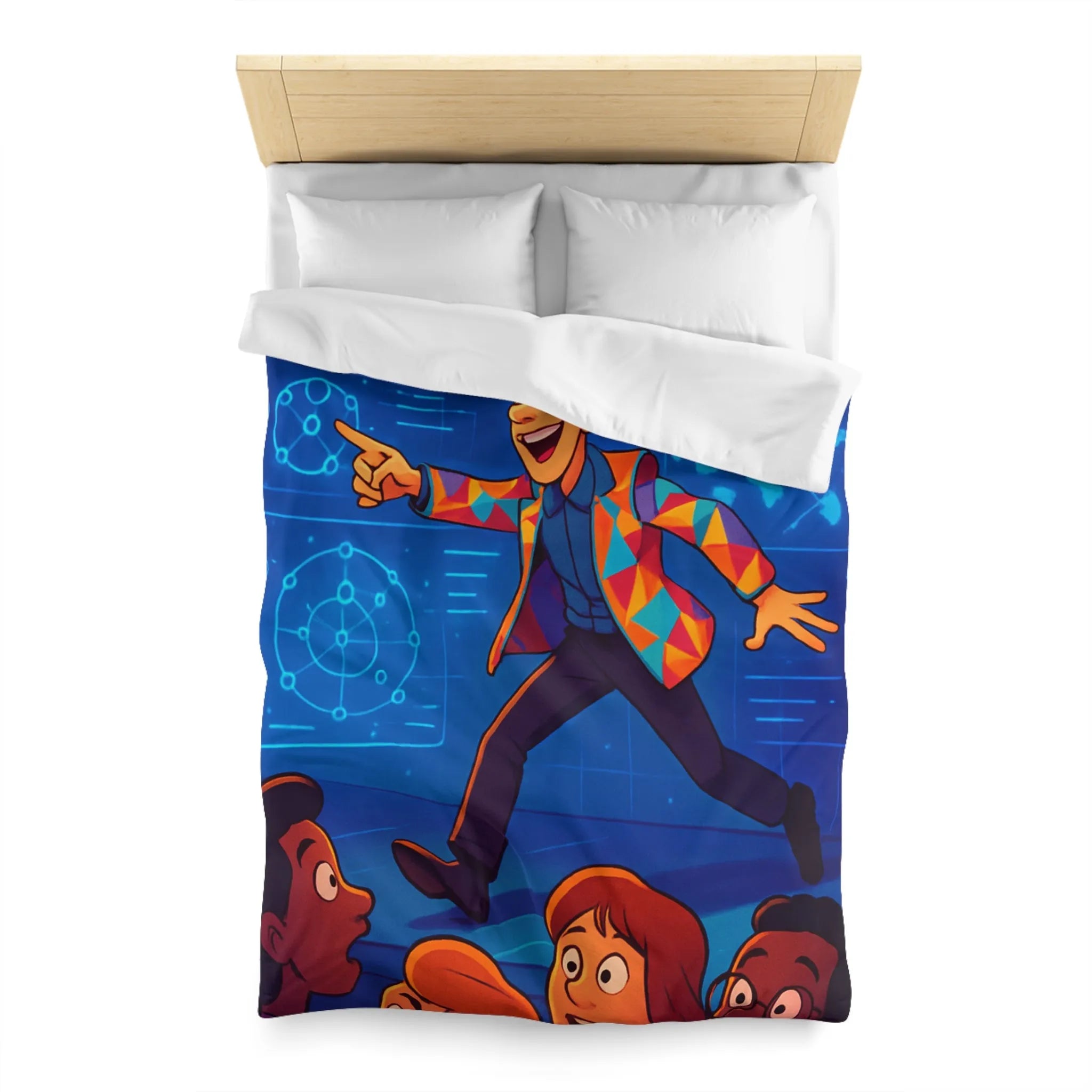 Housse de couette colorée avec motifs géométriques pour chambre moderne et artistique