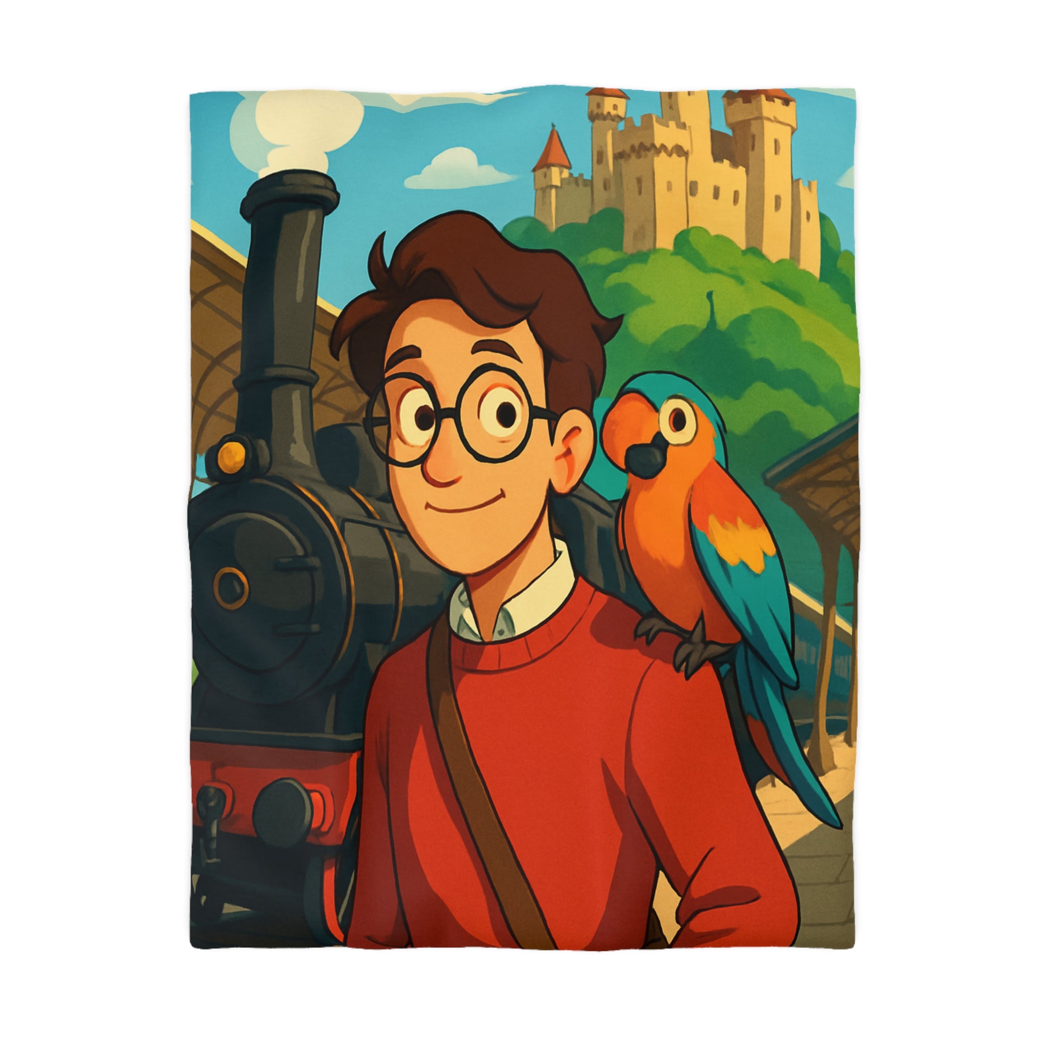 Housse de Couette Microfibre Illustration Unique Design Moderne Décoration Intérieure Raffinée