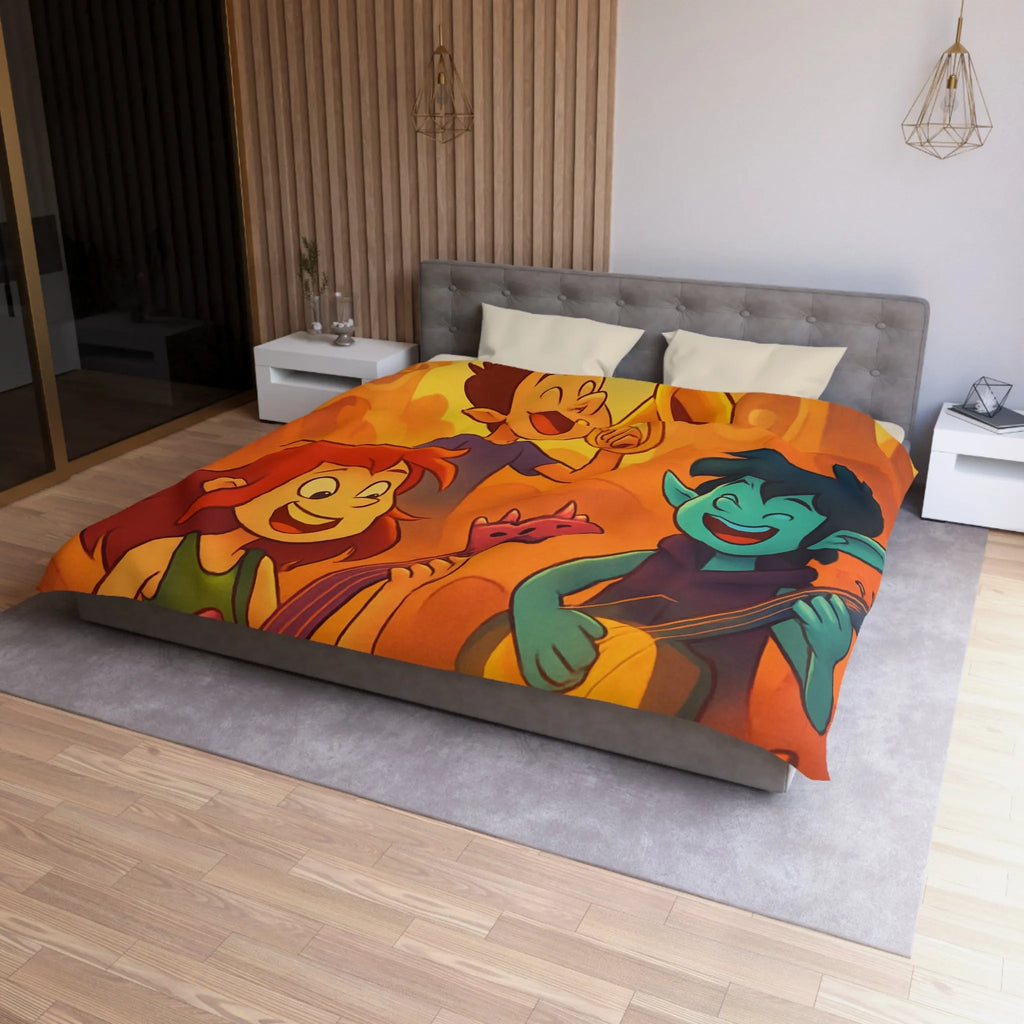 Housse de Couette avec Illustrations Musicales Fantaisistes pour Enfants et Adolescents Colorée