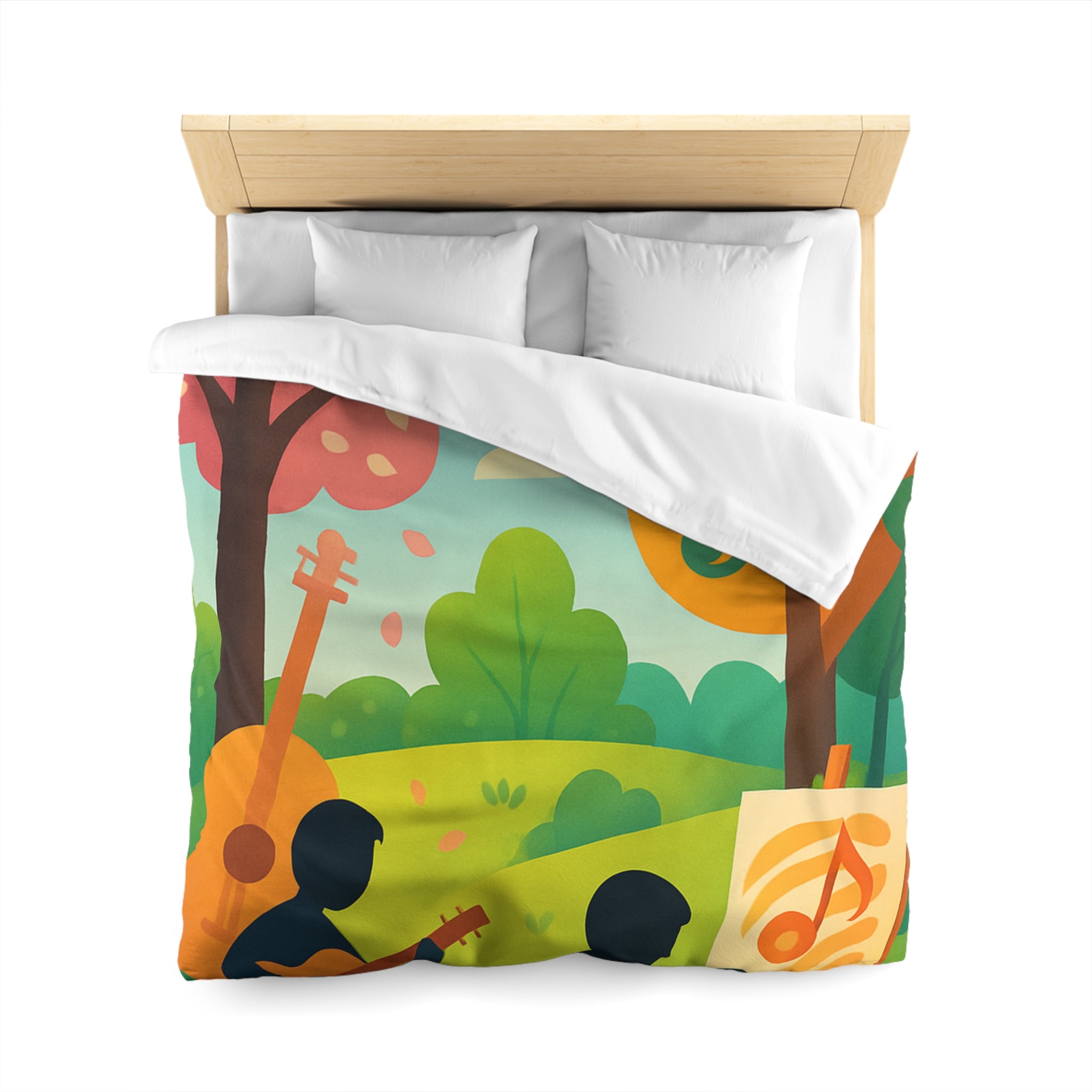 Housse de Couette Microfibre Design Artistique Moderne Décoration Chambre Confort Premium