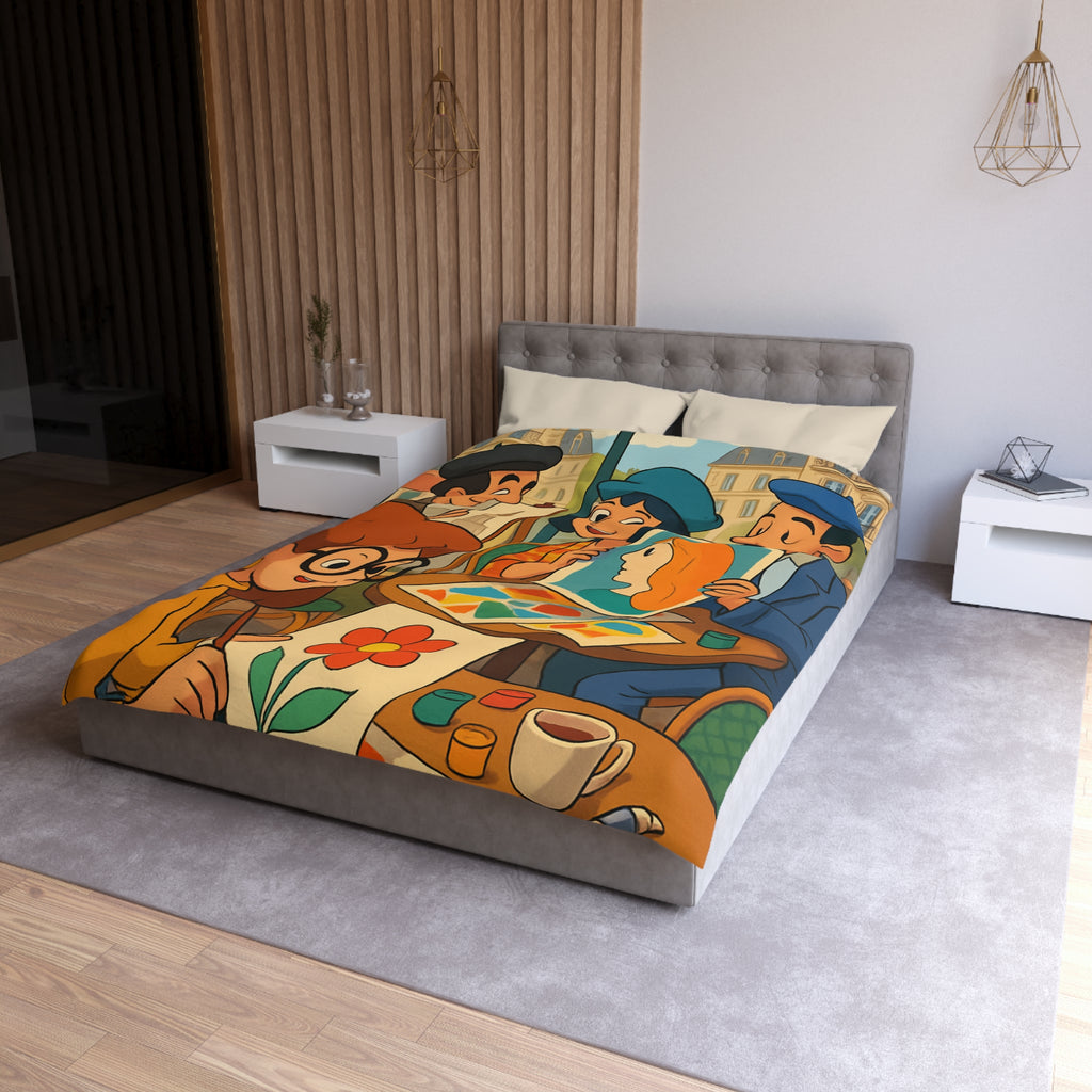 Housse de Couette Microfibre Illustration Unique Design Moderne Décoration Intérieure Raffinée