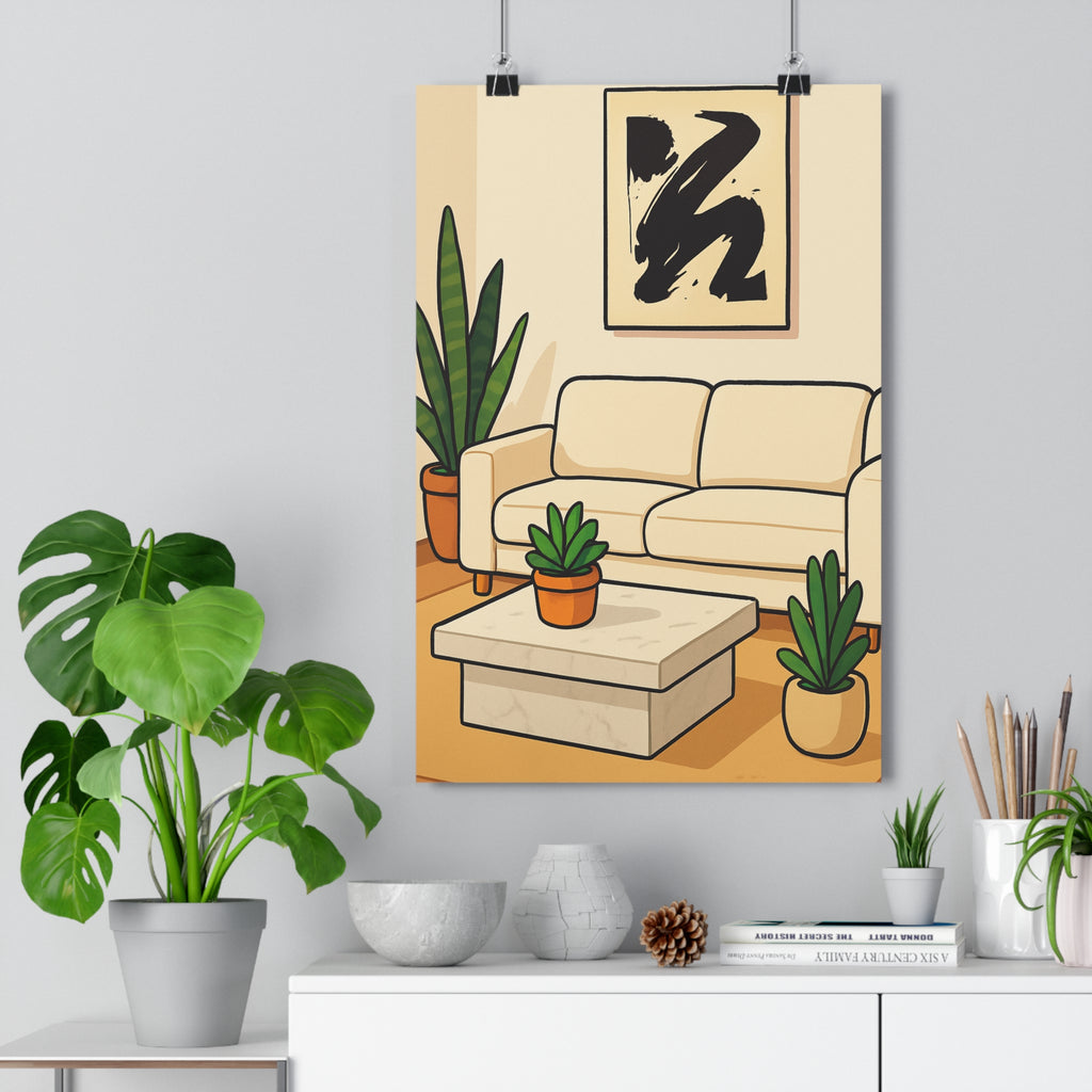 Poster décoratif minimalisme zen monochrome moderne salon chambre design épuré élégant calme espace vie