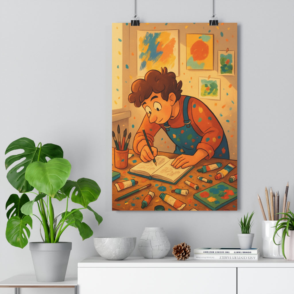 Poster décoratif cartoon artistique créatif enfant joyeux coloré chaud salon chambre inspiration peinture atelier