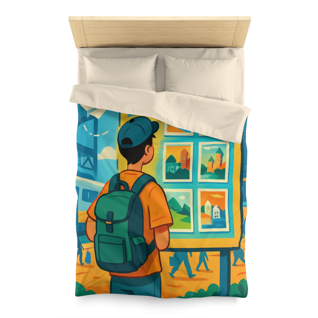 Housse de Couette Microfibre Design Artistique Moderne Décoration Chambre Confort Premium