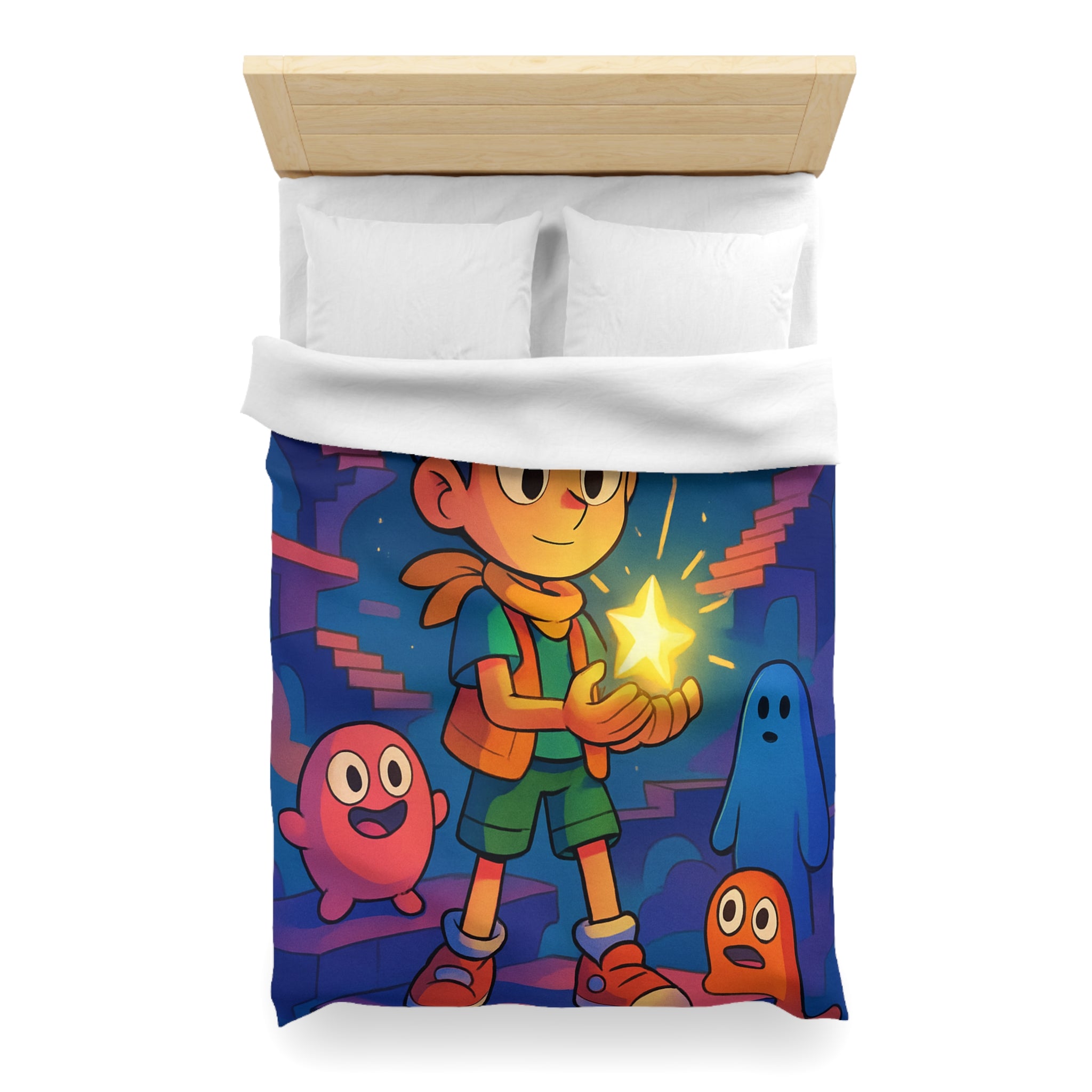 Housse de Couette Microfibre Motif Créatif Original Style Contemporain Chambre Élégante