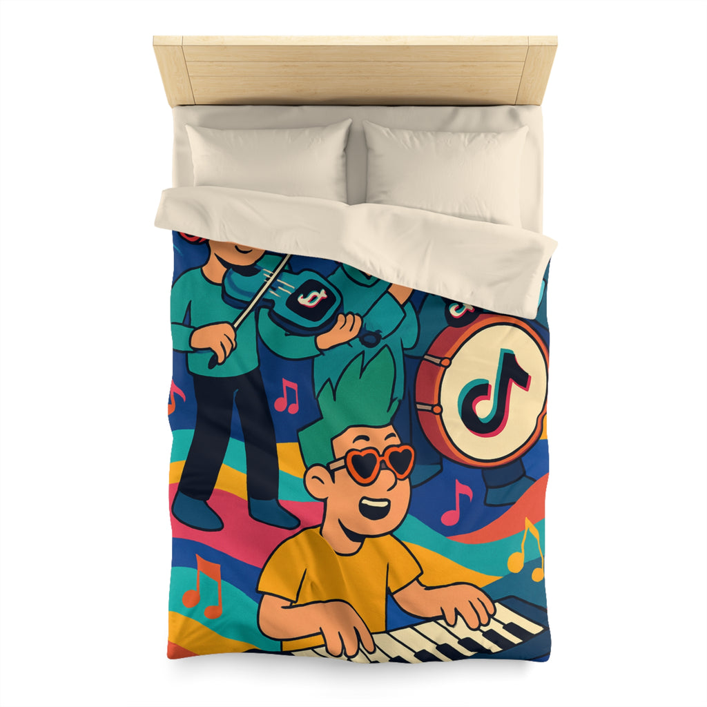 Housse de Couette Microfibre Illustration Unique Design Moderne Décoration Intérieure Raffinée