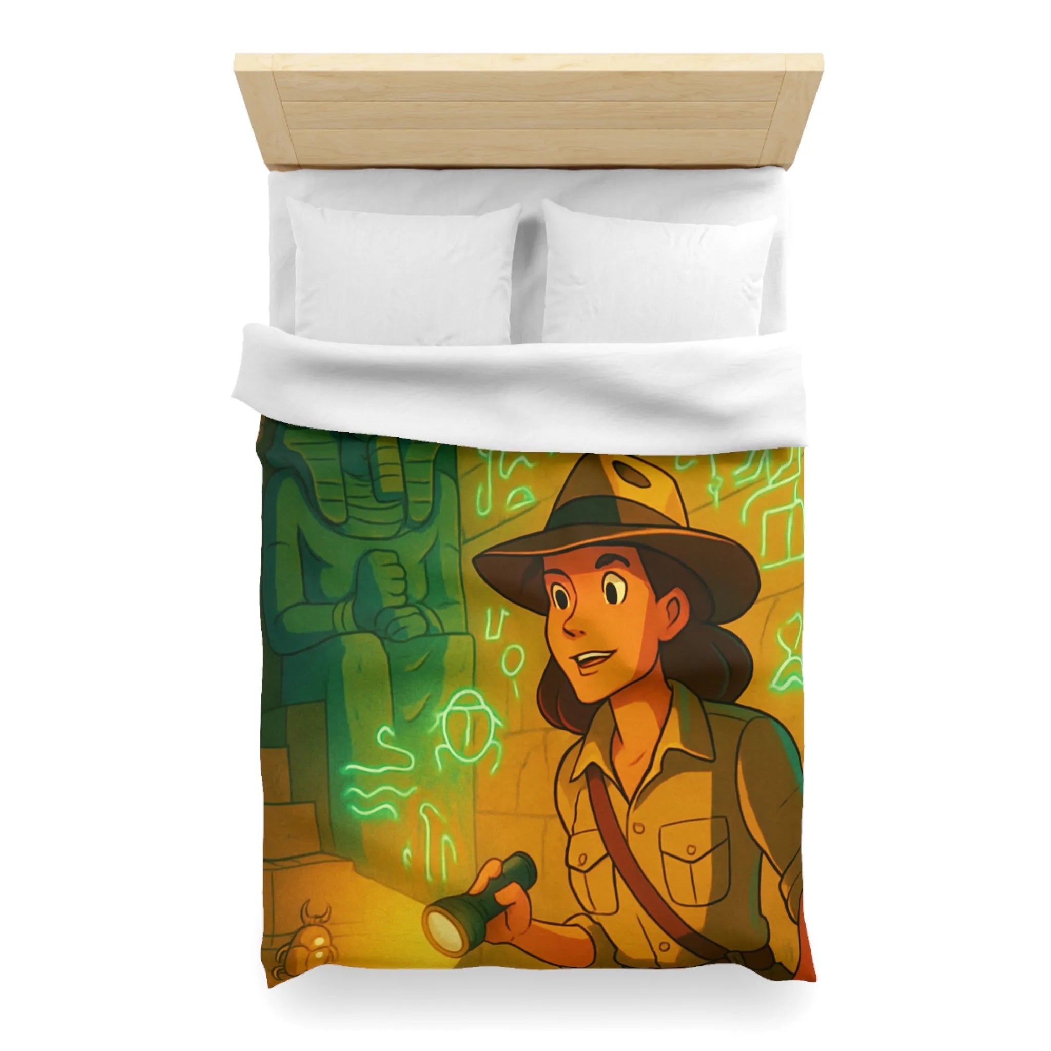 Housse de Couette Aventure Archéologique: Explorer des Hiéroglyphes dans une Pyramide Égyptienne Mystérieuse