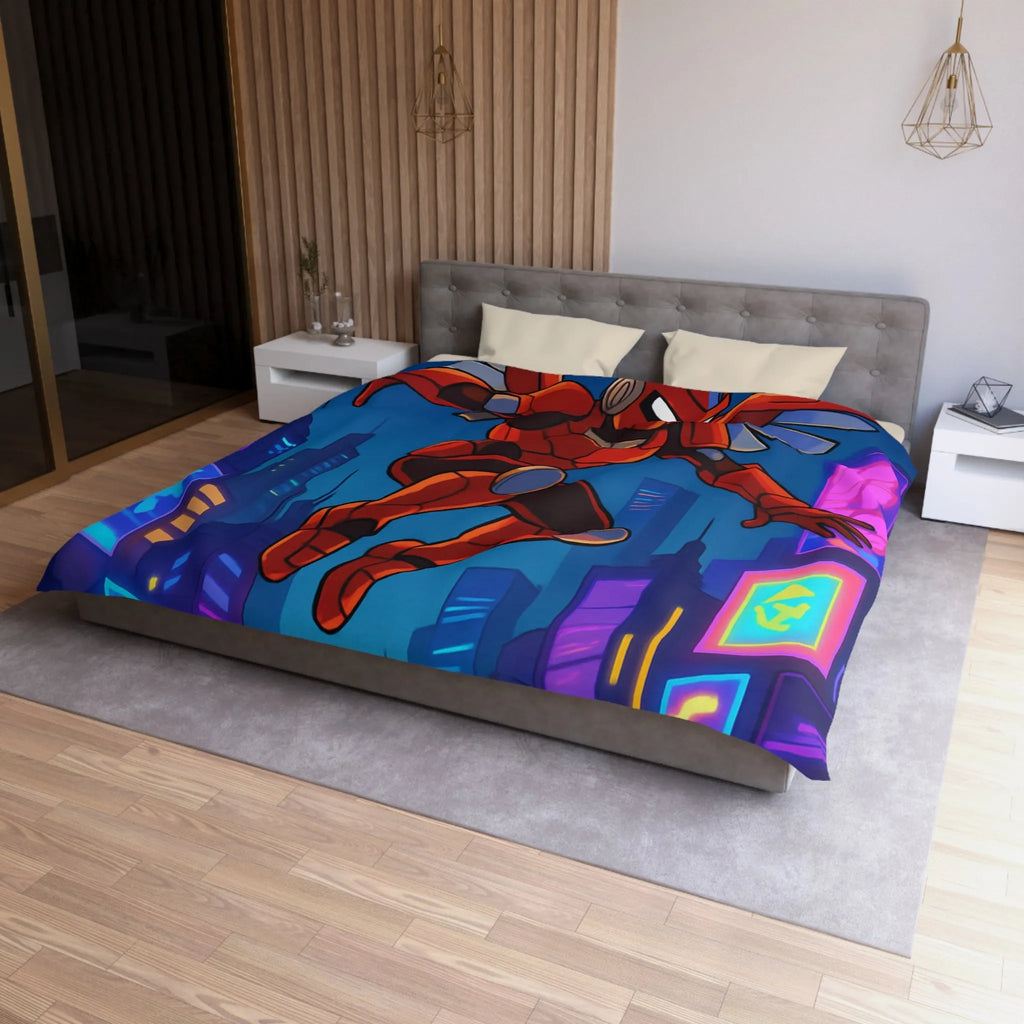 Housse de couette futuriste robotica rouge pour chambres d'enfants créatives et modernes