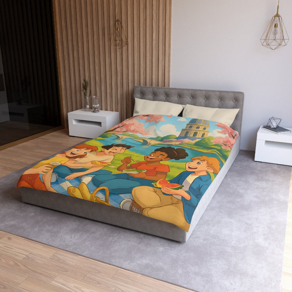 Housse de Couette Microfibre Motif Créatif Original Style Contemporain Chambre Élégante