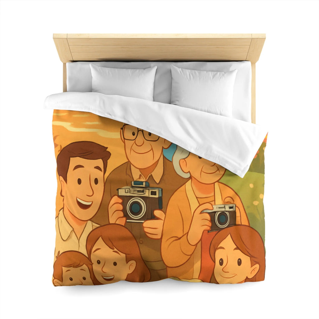 Housse de Couette Enfants Aventure Famille Paysage Soleil et Montagne Poétique Douceur