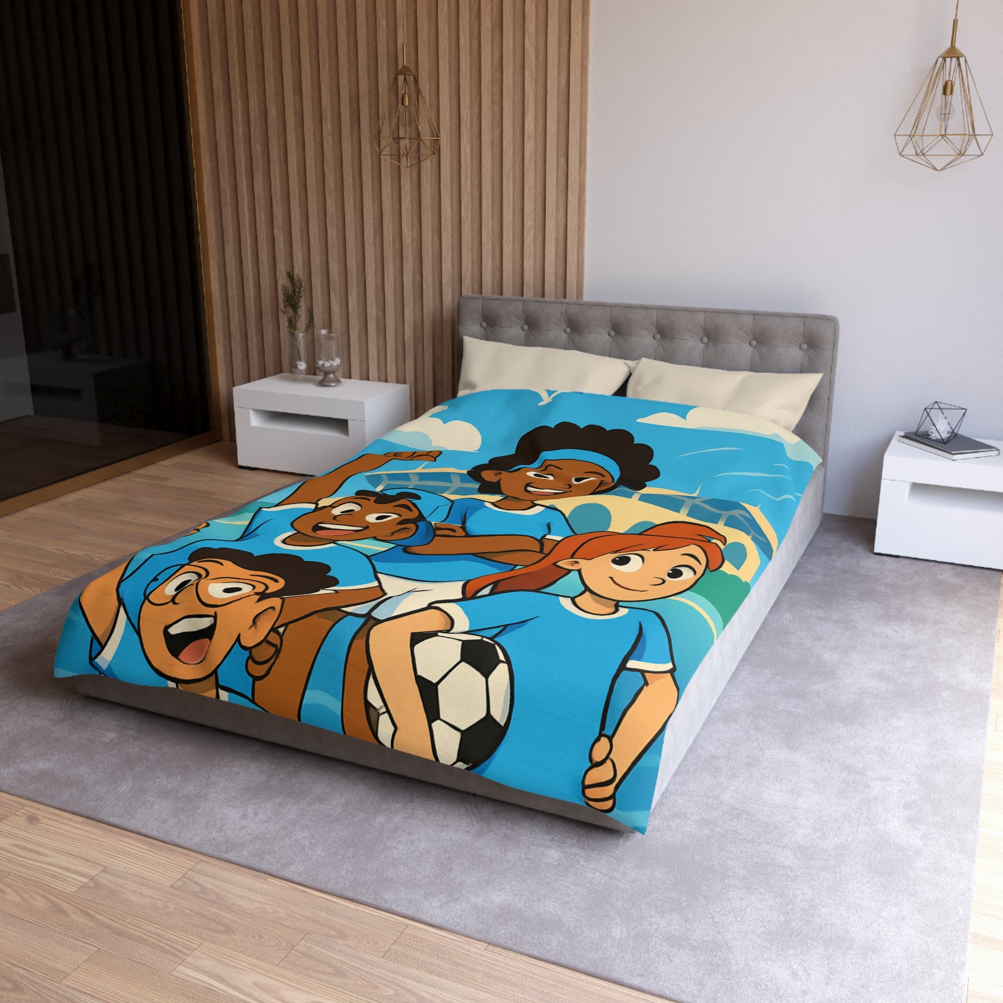 Housse de Couette Microfibre Illustration Unique Design Moderne Décoration Intérieure Raffinée