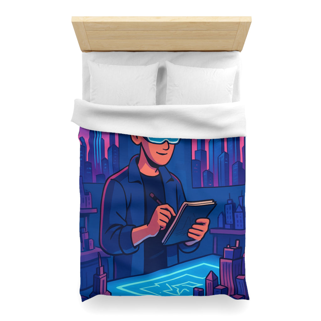 Housse de Couette Microfibre Illustration Unique Design Moderne Décoration Intérieure Raffinée