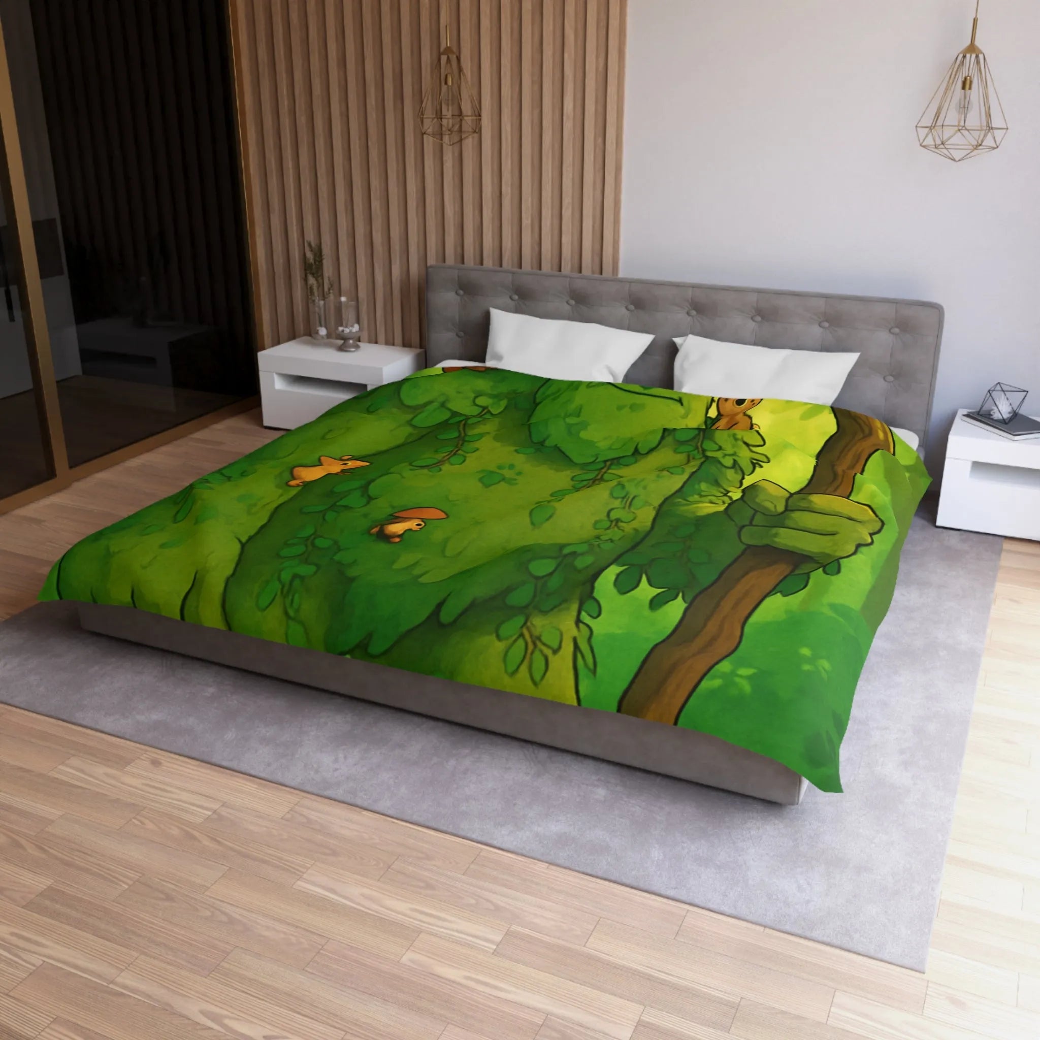 Housse de Couette Enchantée avec Géant Végétal et Forêt de Rêve pour Enfants Héritage
