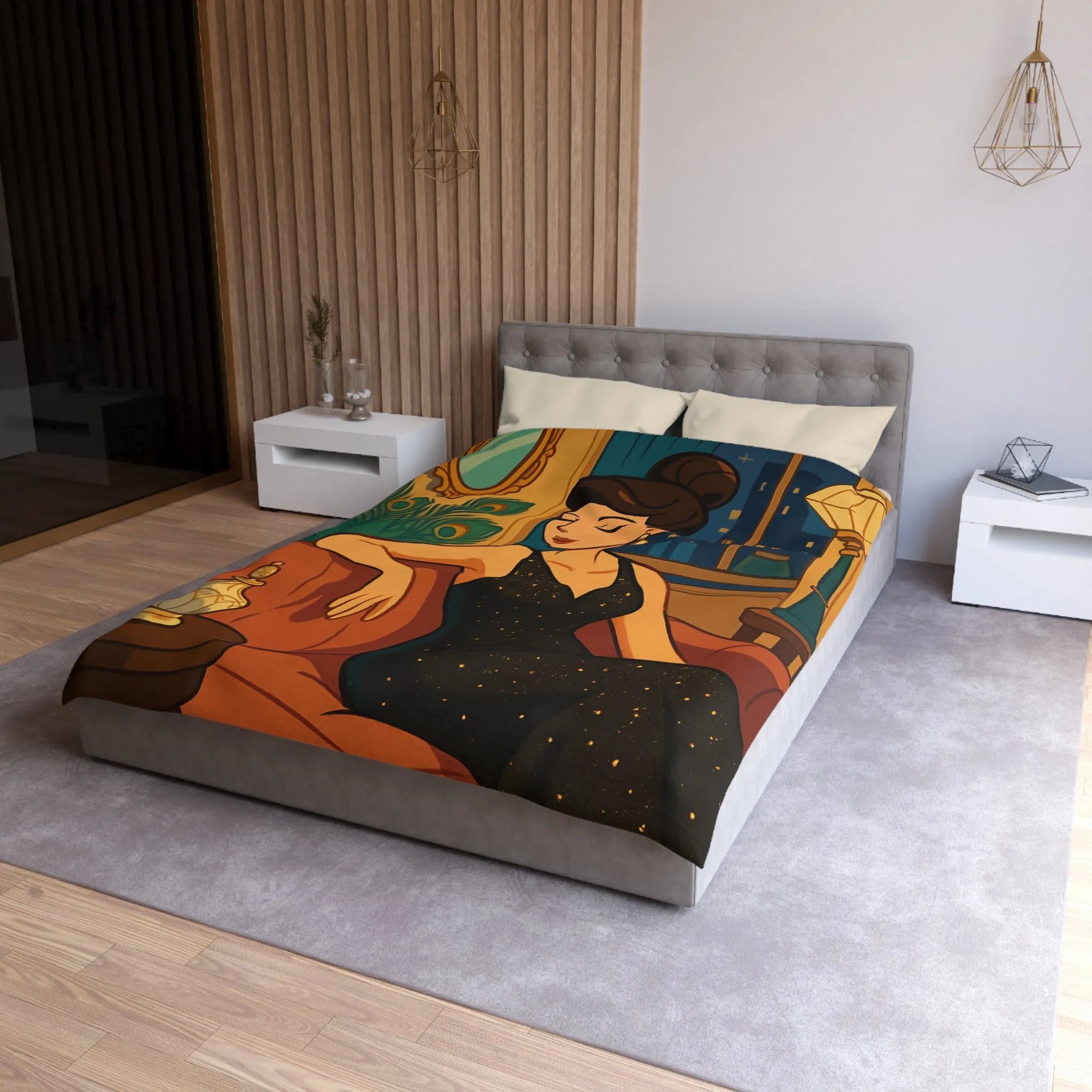 Élégante Femme Vintage Élégamment Assise sur Canapé dans Appartement Luxueux Années 50