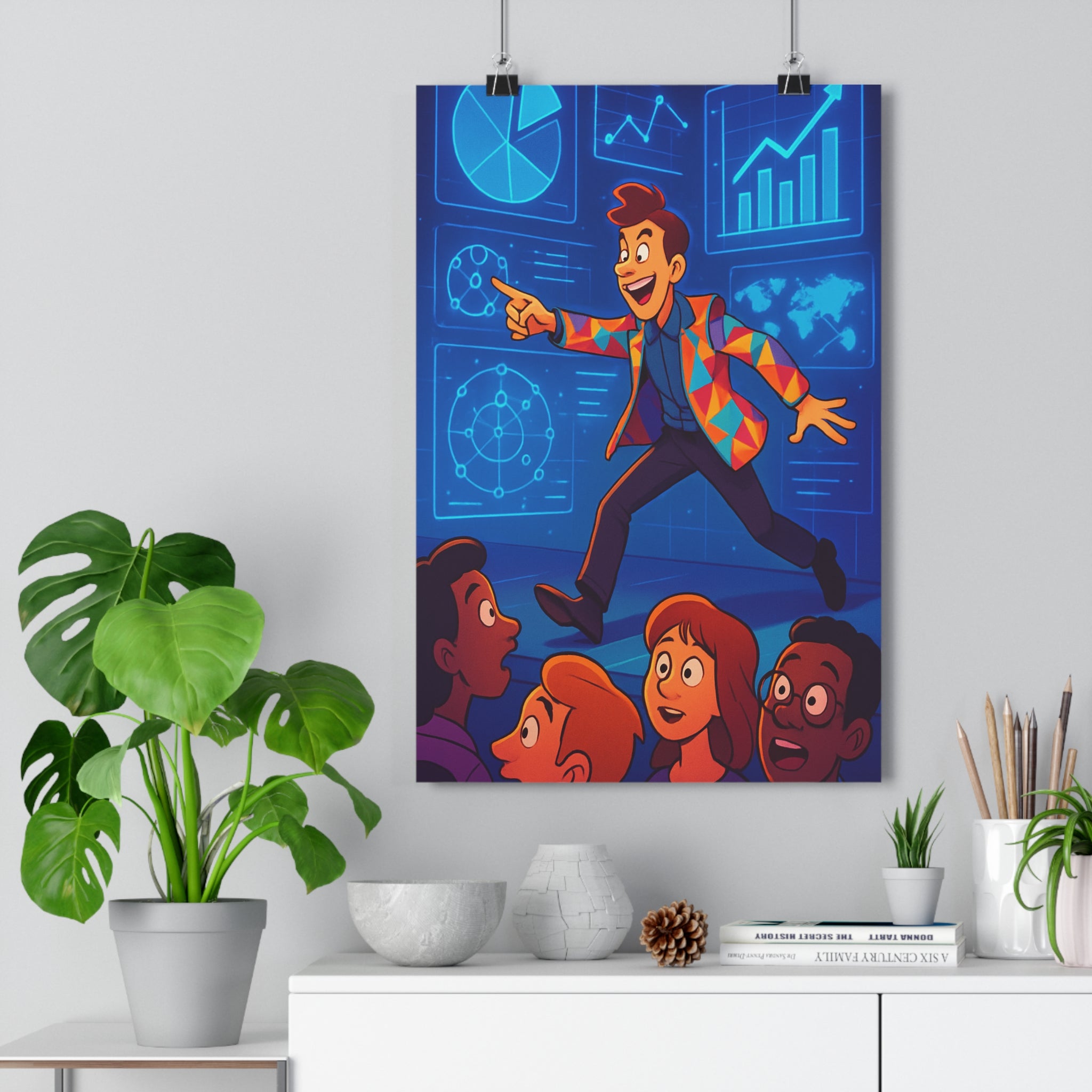 Poster décoratif moderne coloré futuriste dynamique bureau inspiration graphique vibrant énergique ambiance motivation action