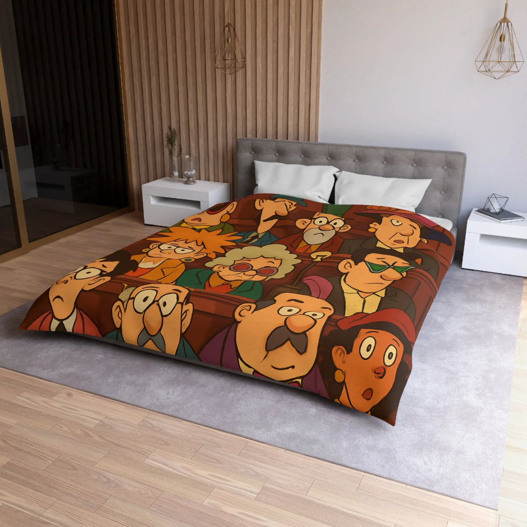 Housse de Couette Microfibre Art Graphique Contemporain Style Décoratif Chambre Tendance