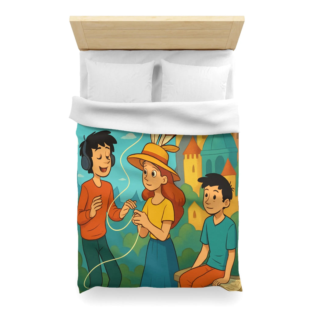 Contes Enchantés: Douce Mélodie et Château Coloré sur Housse de Couette Enfant