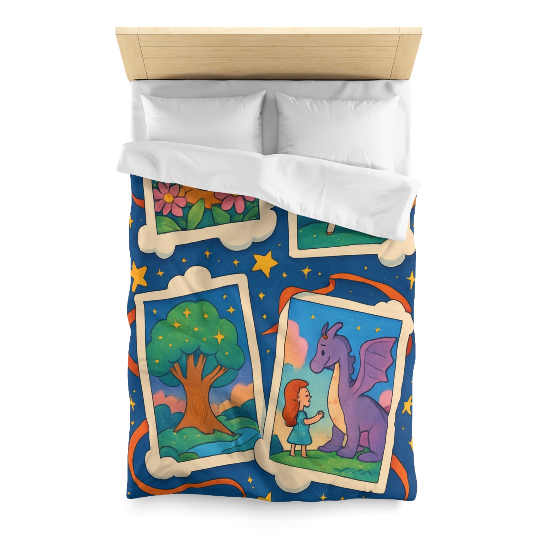 Housse de Couette Microfibre Illustration Unique Design Moderne Décoration Intérieure Raffinée