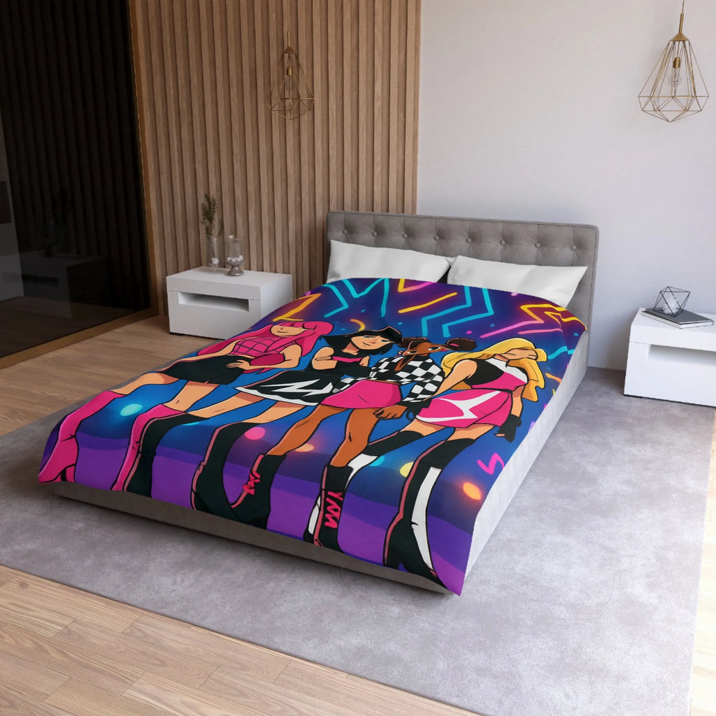 Housse de couette colorée avec un design moderne et des motifs géométriques éclatants