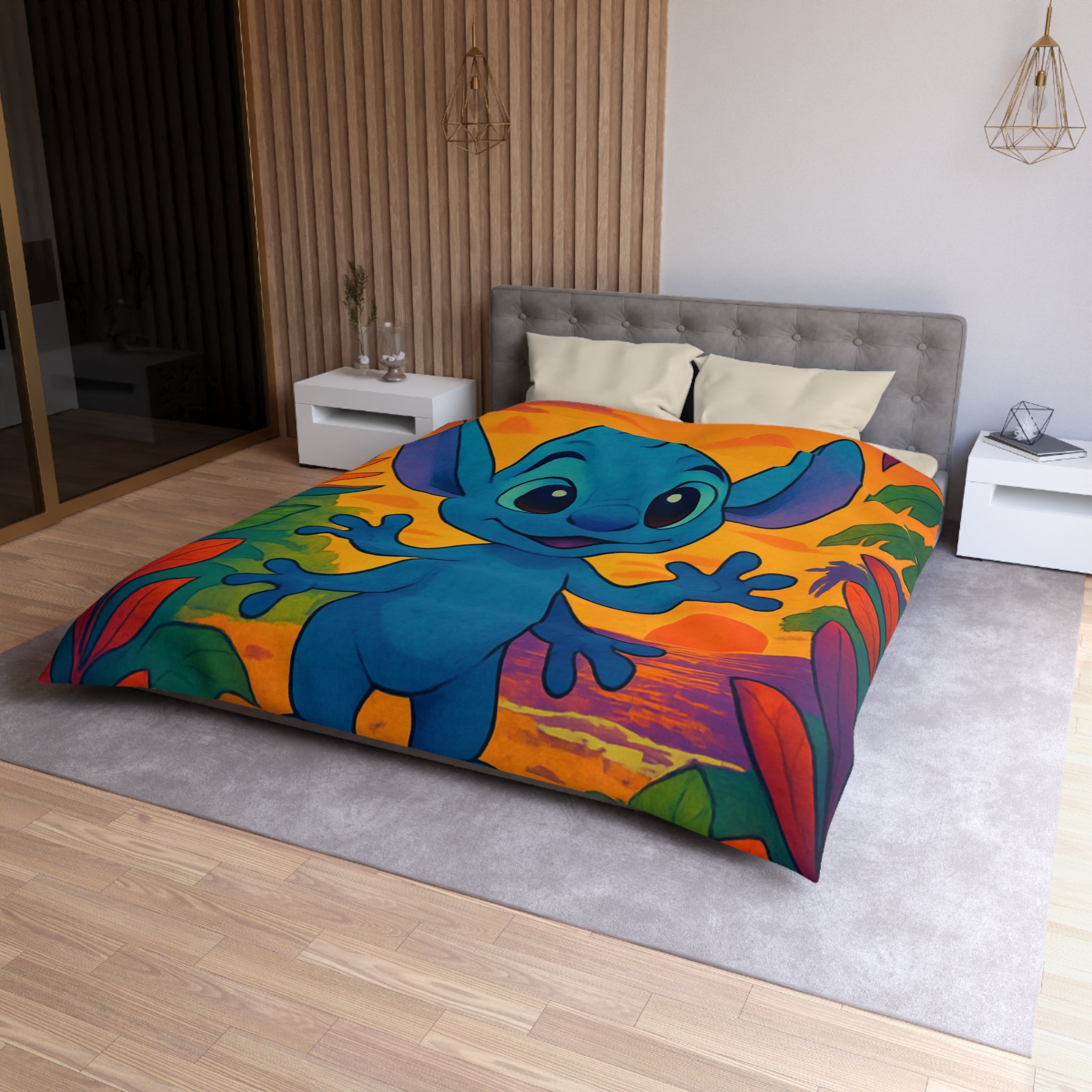 Housse de Couette Microfibre Design Artistique Moderne Décoration Chambre Confort Premium