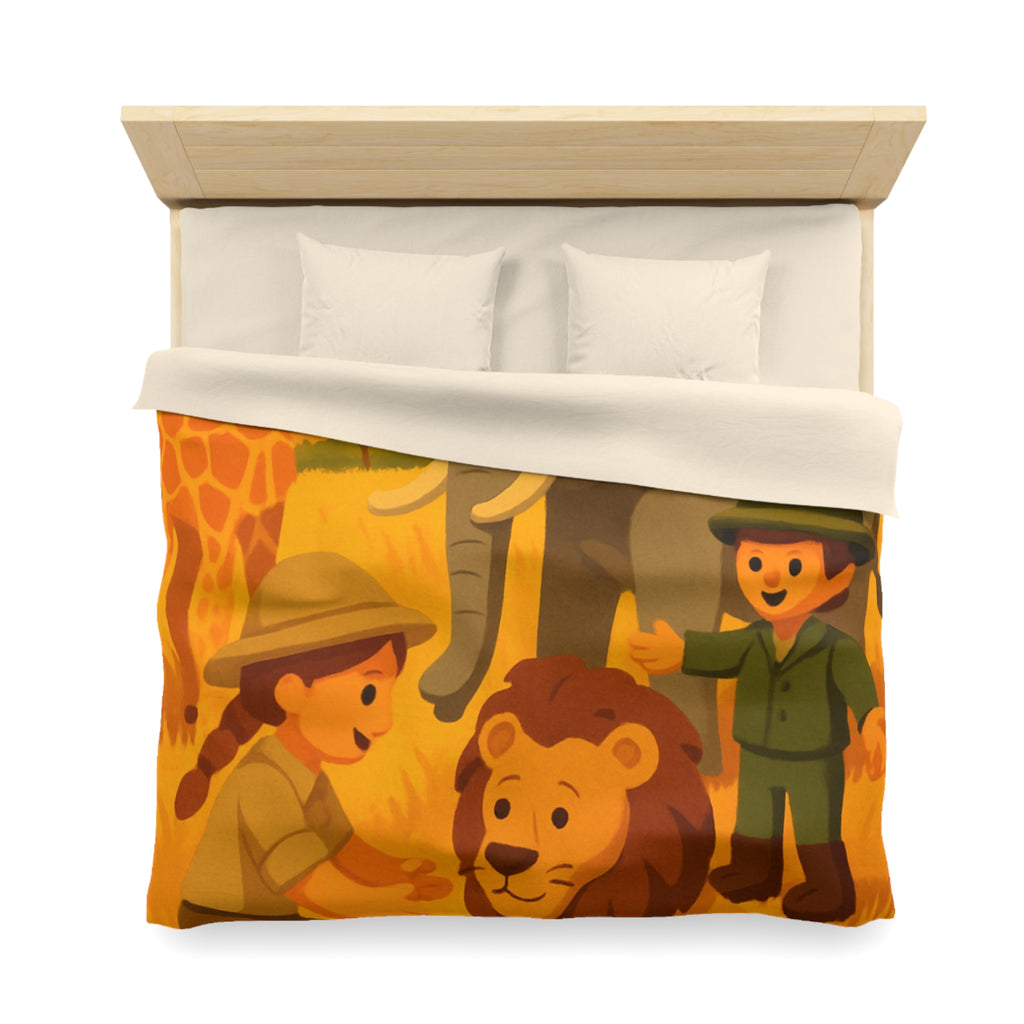 Safari Coloré pour Enfants avec Animaux Amicaux dans la Savane Dorée et Ensoleillée